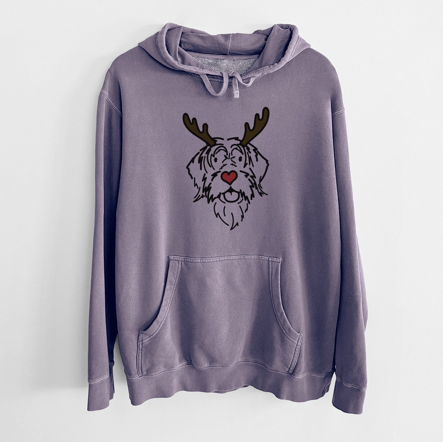 Red Nose Wirehaird Pointing Griffon - Gary - Unisex Pigment Dyed Hoodie