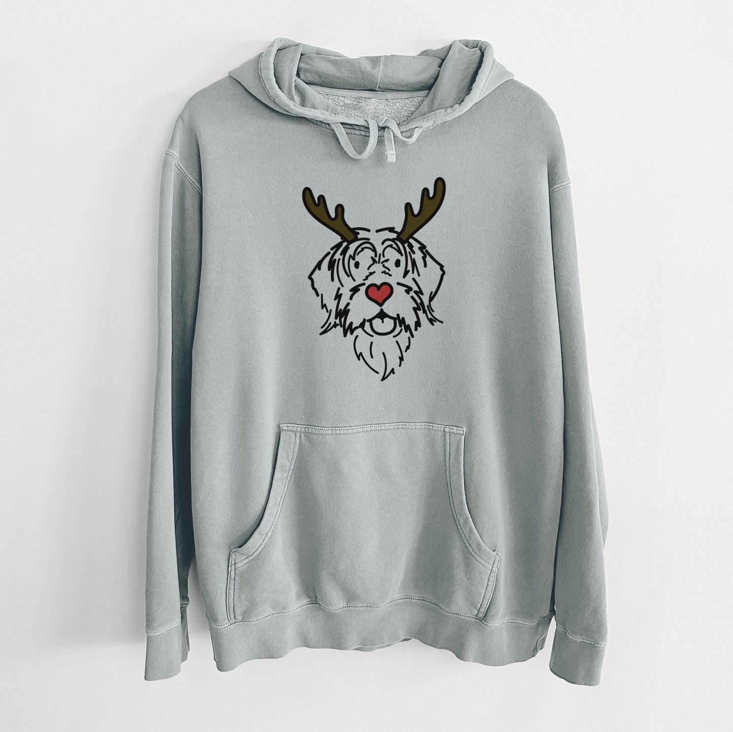 Red Nose Wirehaird Pointing Griffon - Gary - Unisex Pigment Dyed Hoodie