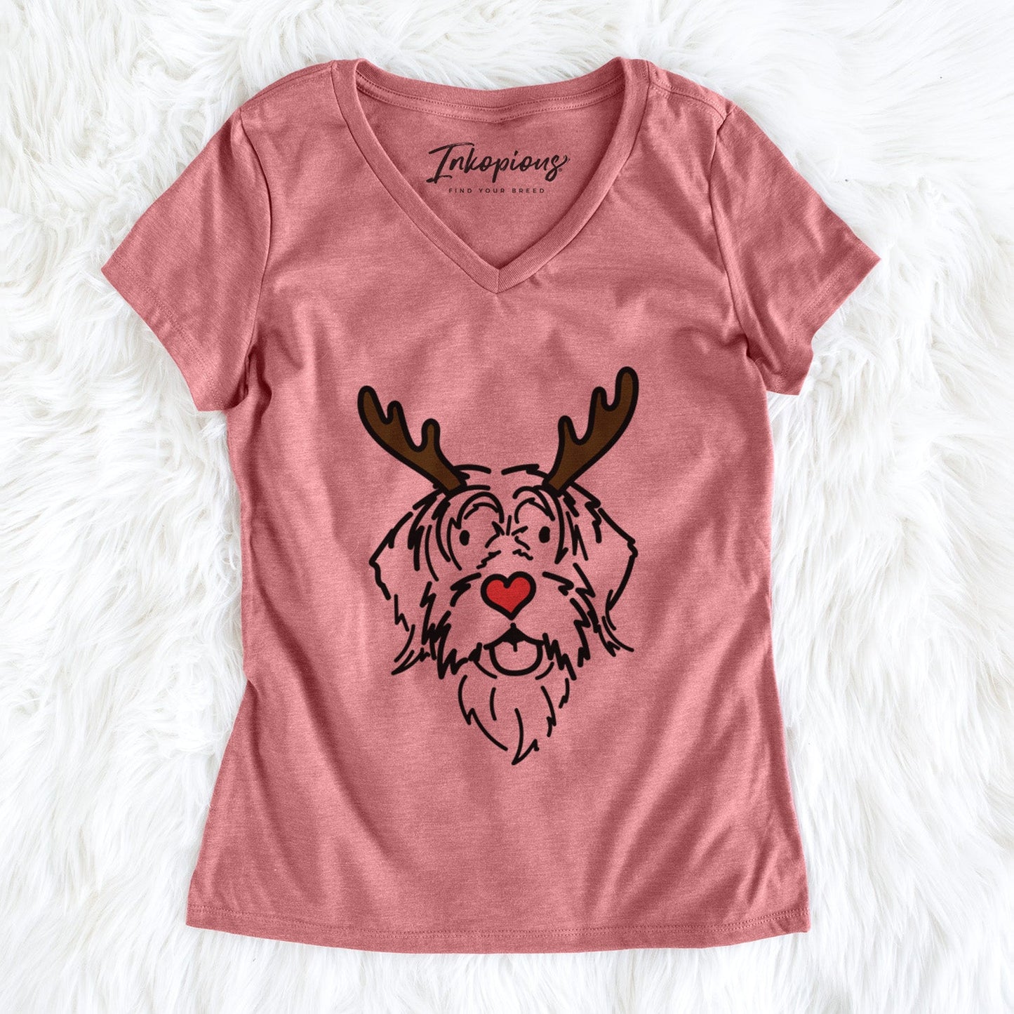 Red Nose Wirehaird Pointing Griffon - Gary - Women's Perfect V-neck Shirt