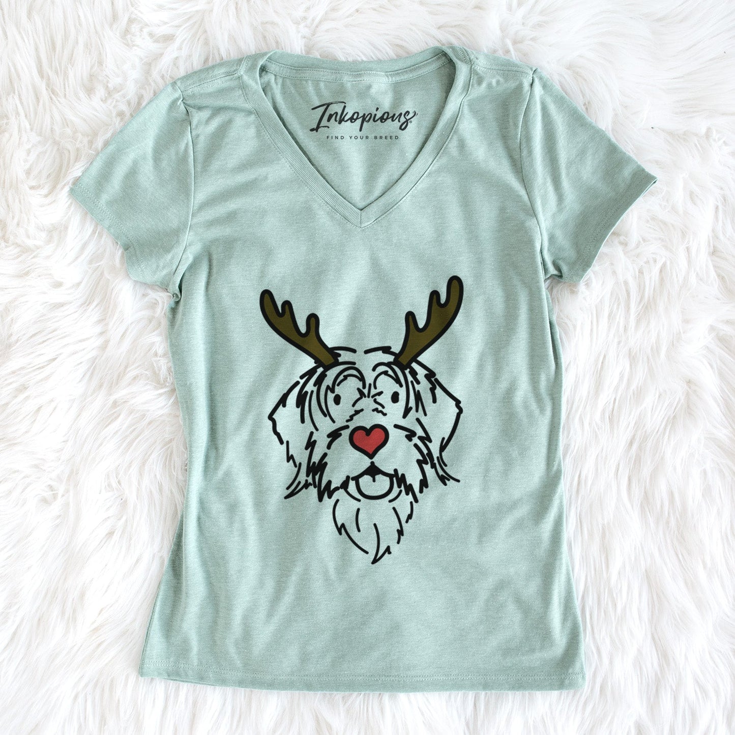 Red Nose Wirehaird Pointing Griffon - Gary - Women's Perfect V-neck Shirt