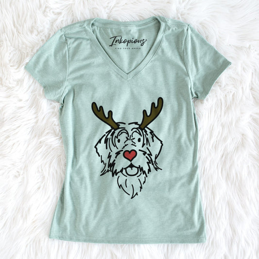 Red Nose Wirehaird Pointing Griffon - Gary - Women's Perfect V-neck Shirt