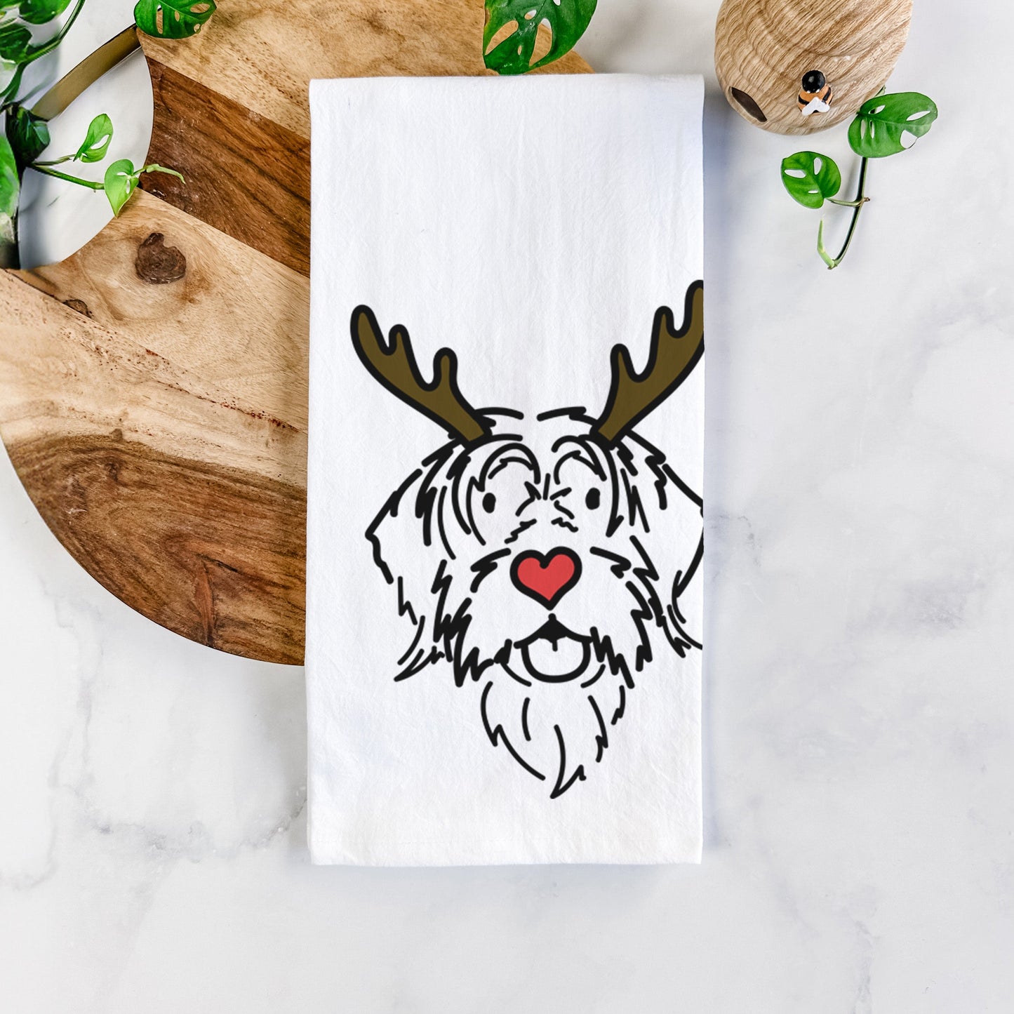 Red Nose Wirehaird Pointing Griffon - Gary - Tea Towel