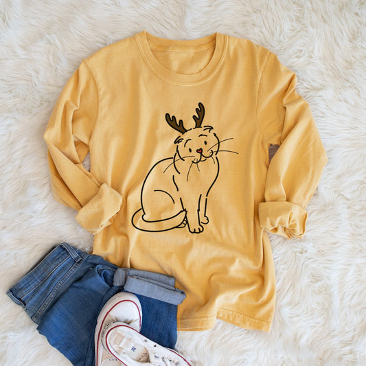 Red Nose Scottish Fold Cat - Hank - Heavyweight 100% Cotton Long Sleeve