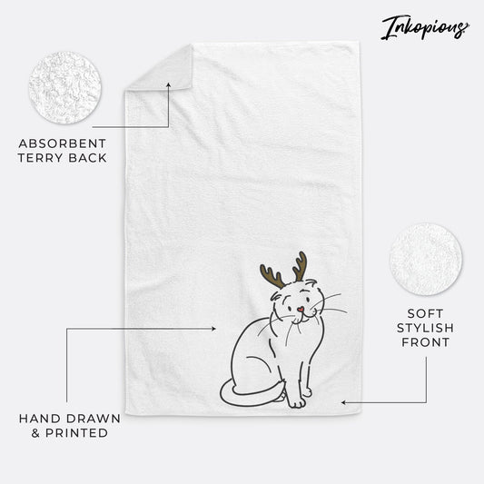 Red Nose Scottish Fold Cat - Hank - Hand Towel