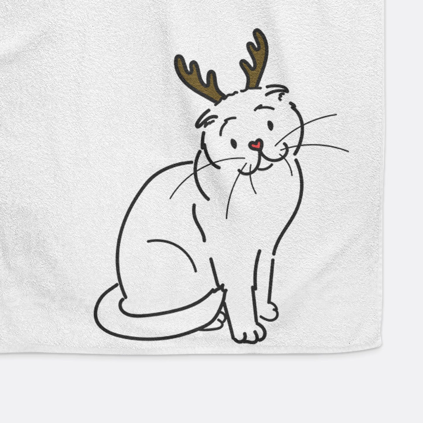 Red Nose Scottish Fold Cat - Hank - Hand Towel