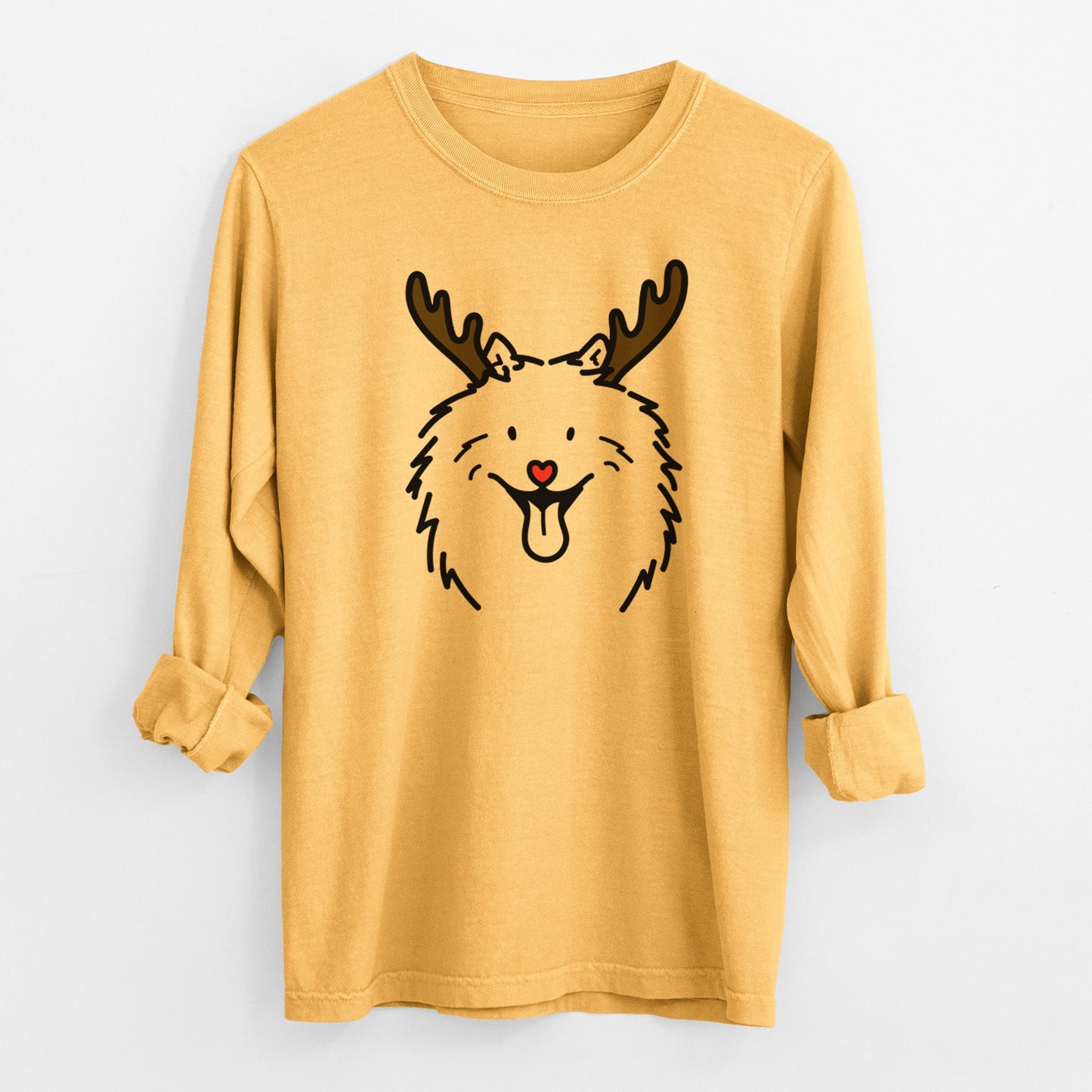 Red Nose Samoyed - Johnny - Heavyweight 100% Cotton Long Sleeve