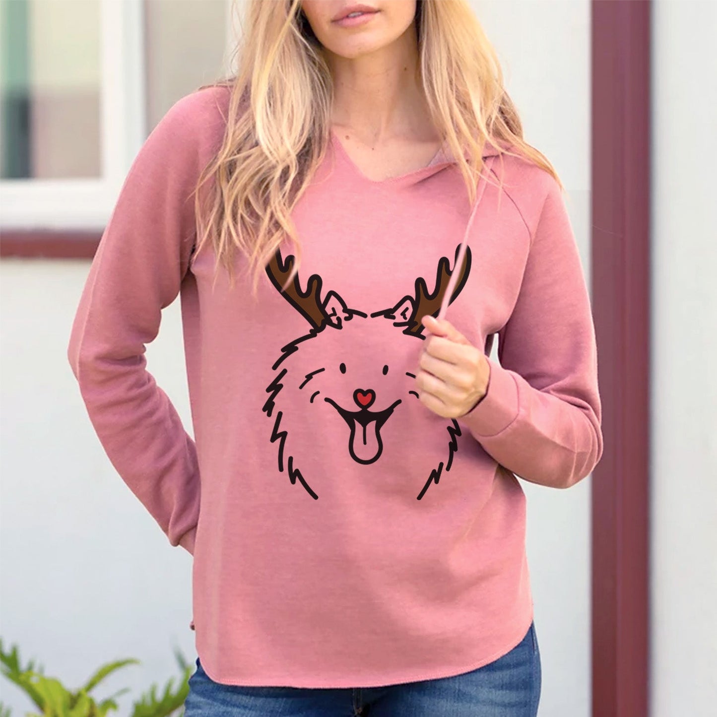 Red Nose Samoyed - Johnny - Cali Wave Hooded Sweatshirt