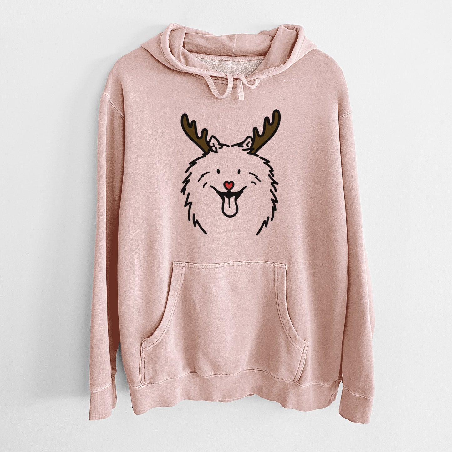 Red Nose Samoyed - Johnny - Unisex Pigment Dyed Hoodie