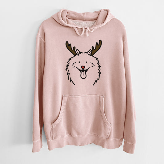 Red Nose Samoyed - Johnny - Unisex Pigment Dyed Hoodie
