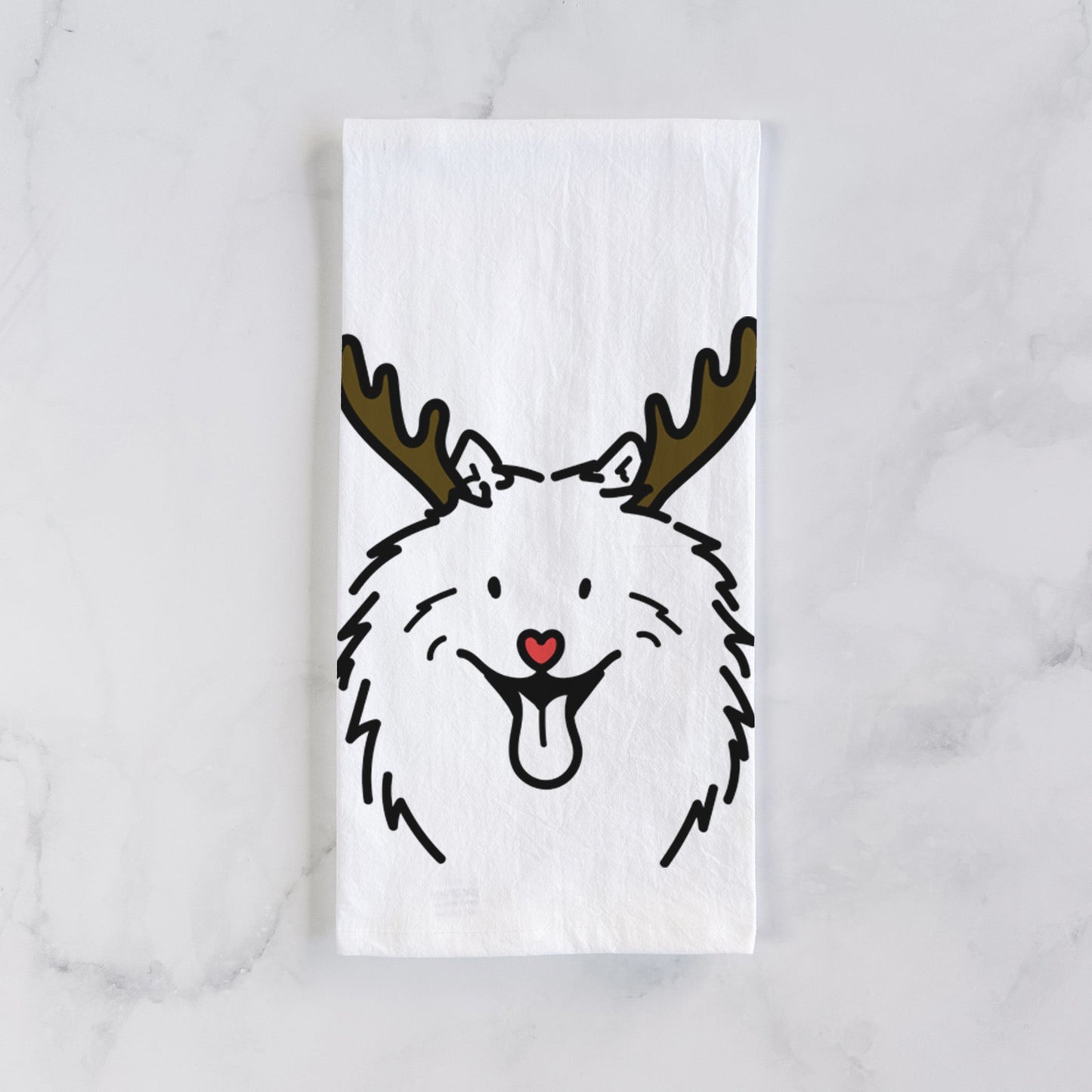 Red Nose Samoyed - Johnny - Tea Towel