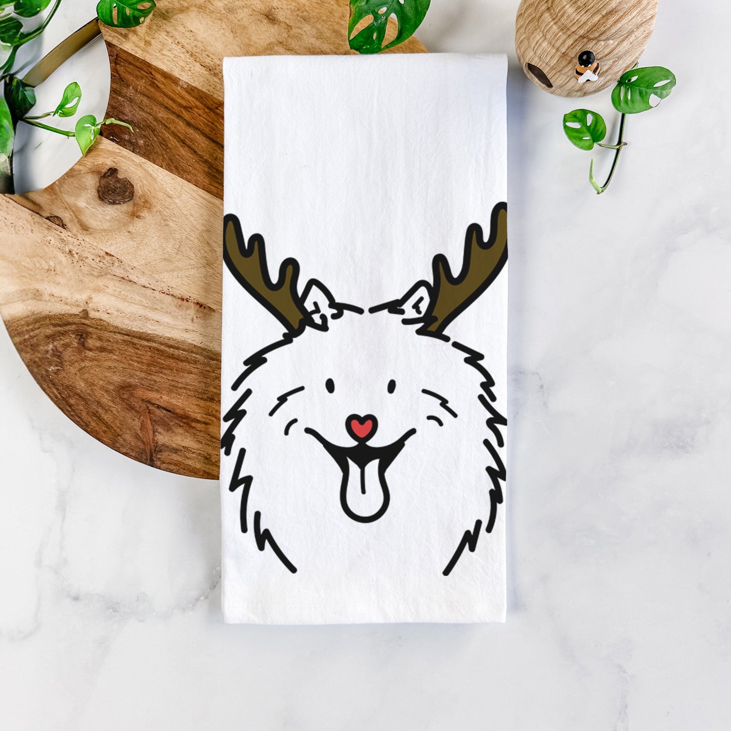Red Nose Samoyed - Johnny - Tea Towel