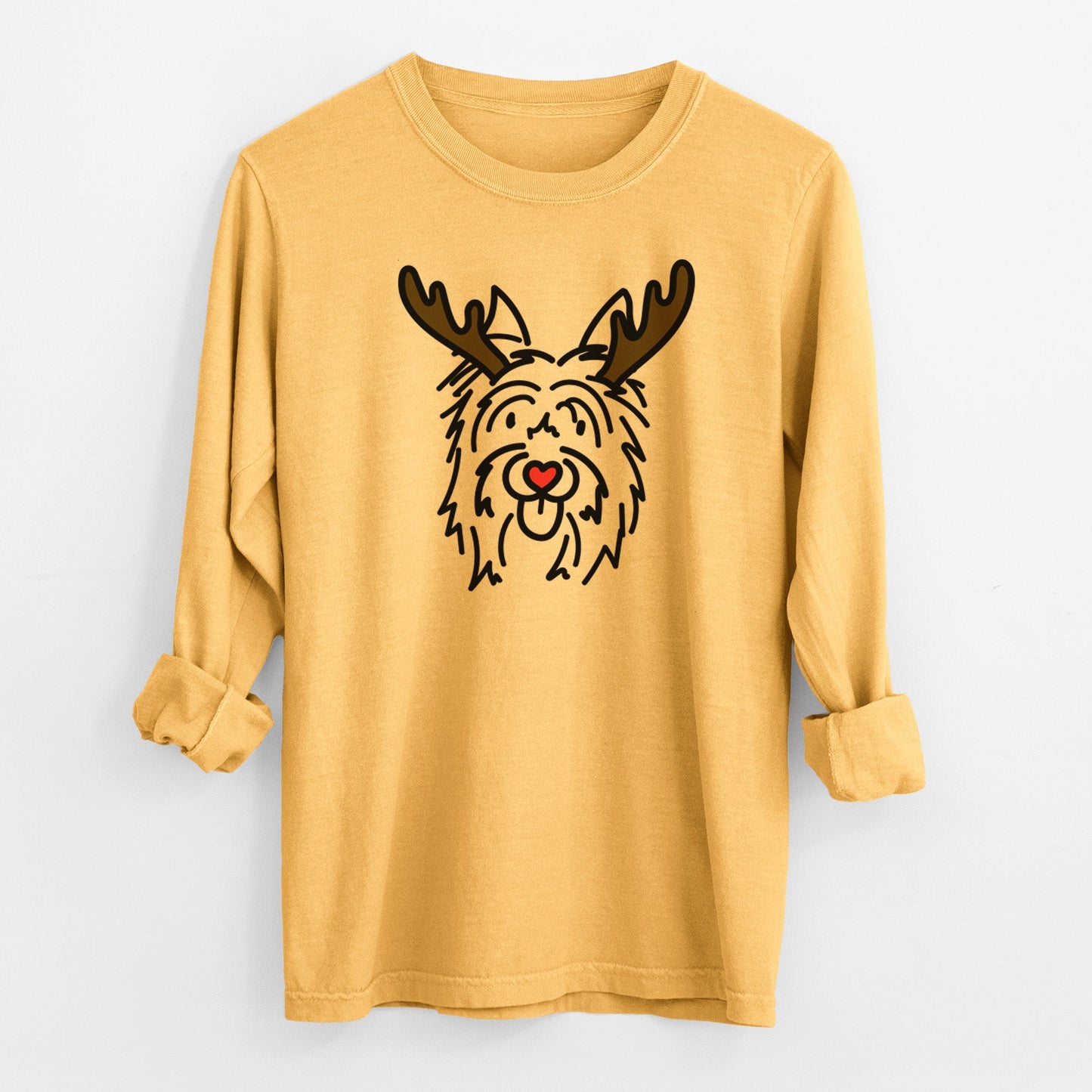 Red Nose Silky Terrier - Monty - Heavyweight 100% Cotton Long Sleeve