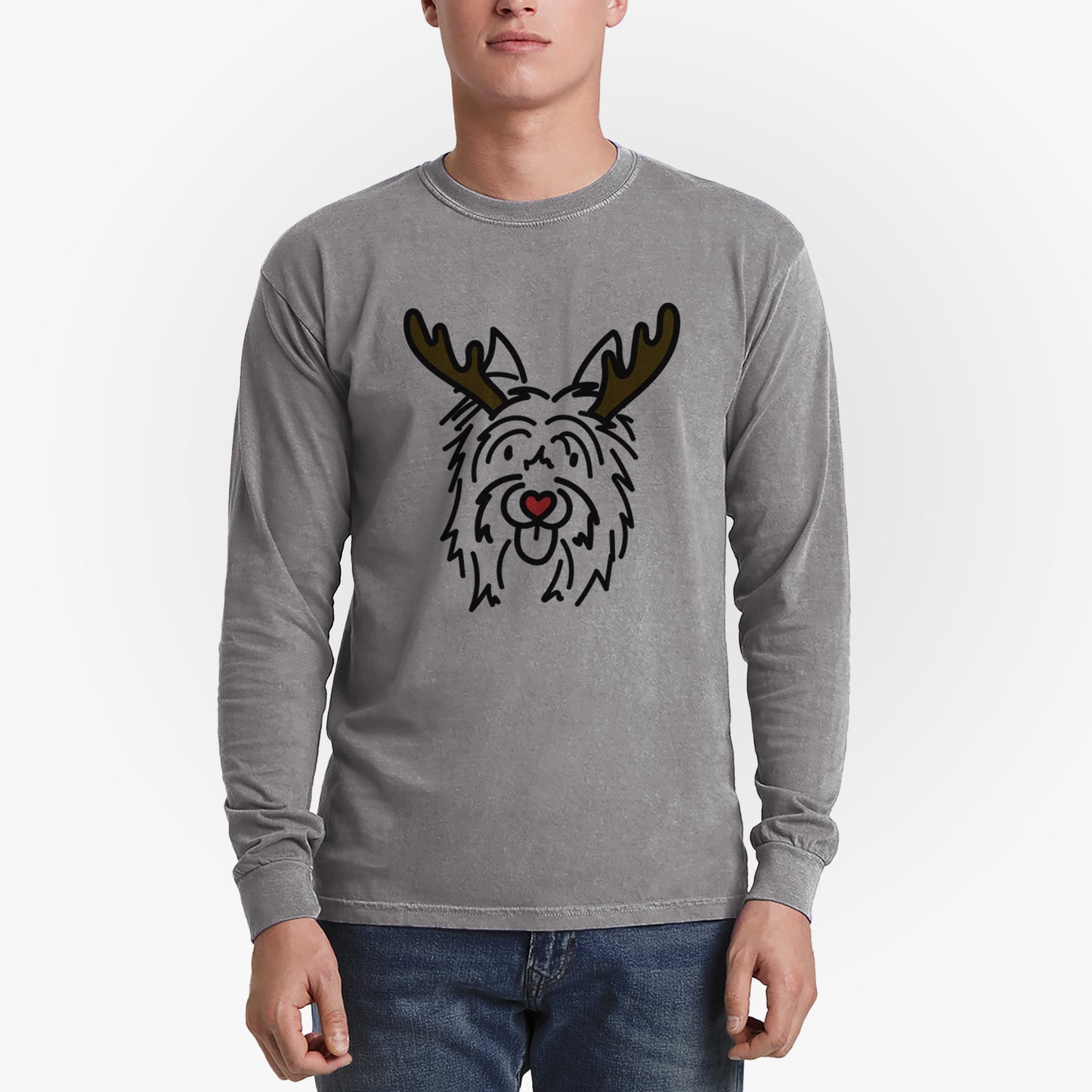 Red Nose Silky Terrier - Monty - Heavyweight 100% Cotton Long Sleeve