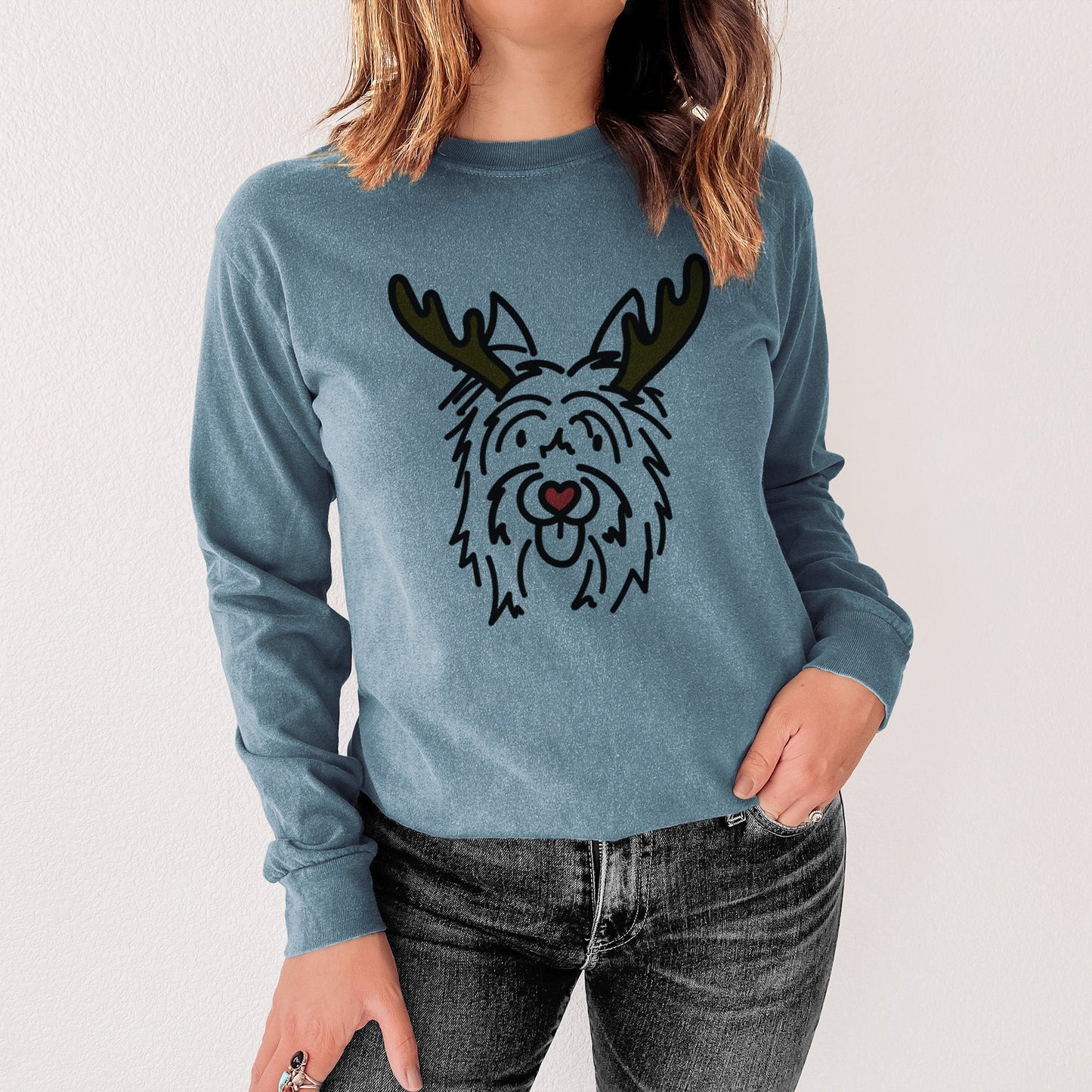 Red Nose Silky Terrier - Monty - Heavyweight 100% Cotton Long Sleeve