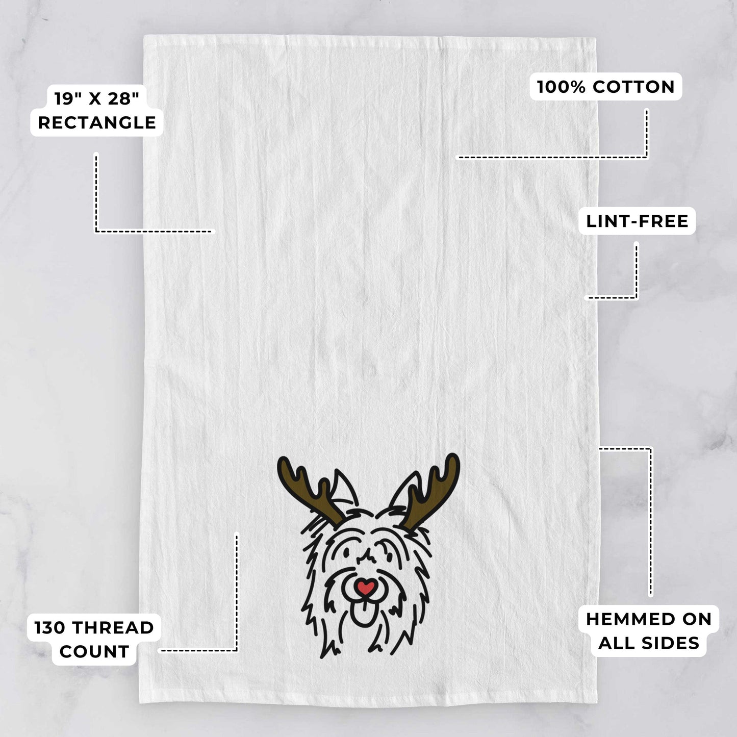 Red Nose Silky Terrier - Monty - Tea Towel