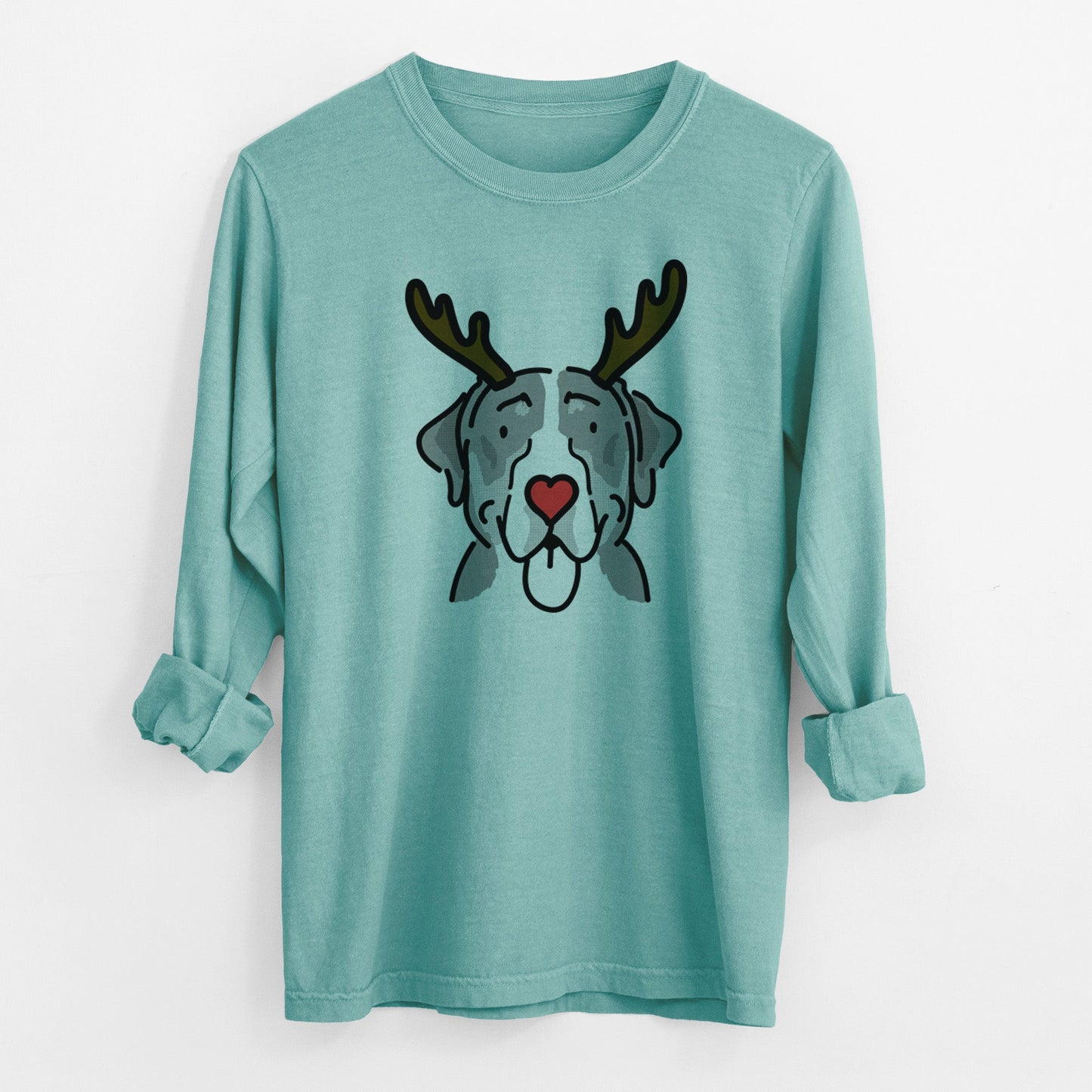 Red Nose Greater Swiss Mountain Dog - Moose - Heavyweight 100% Cotton Long Sleeve