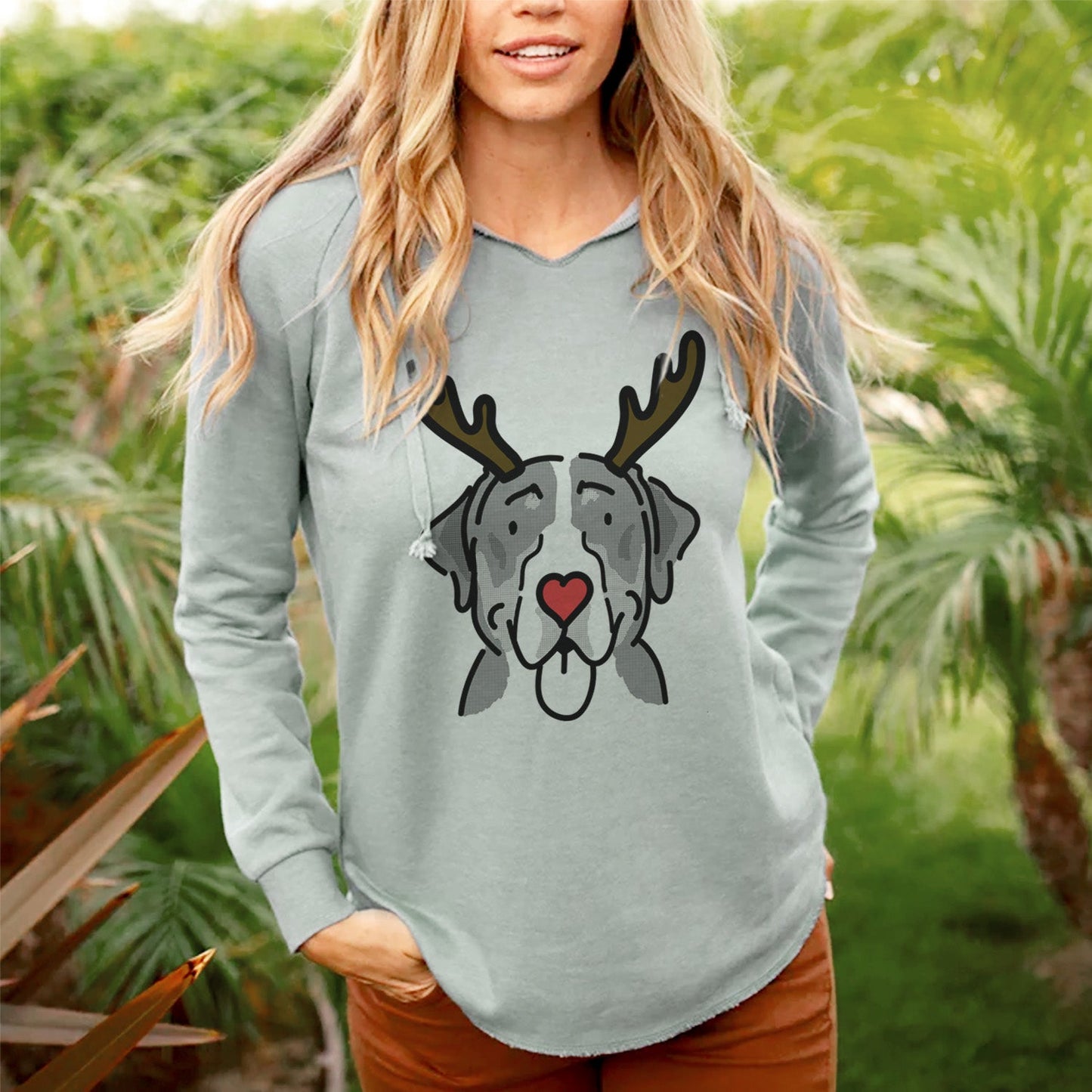 Red Nose Greater Swiss Mountain Dog - Moose - Cali Wave Hooded Sweatshirt