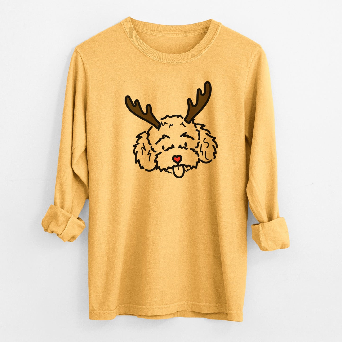Red Nose Toy Poodle - Ricci - Heavyweight 100% Cotton Long Sleeve