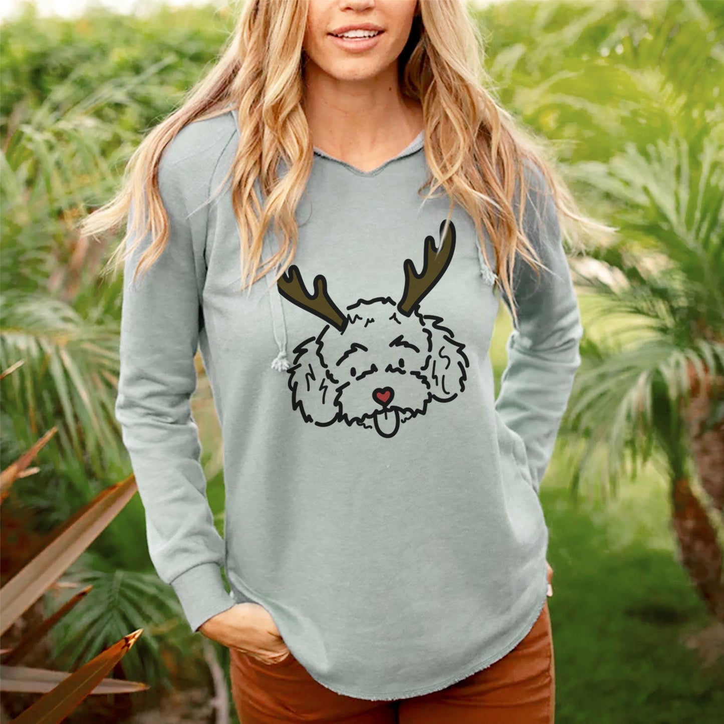 Red Nose Toy Poodle - Ricci - Cali Wave Hooded Sweatshirt