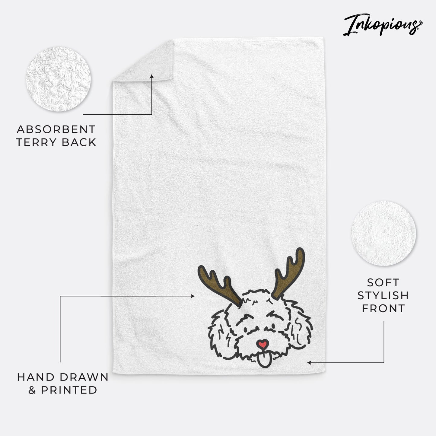 Red Nose Toy Poodle - Ricci - Hand Towel