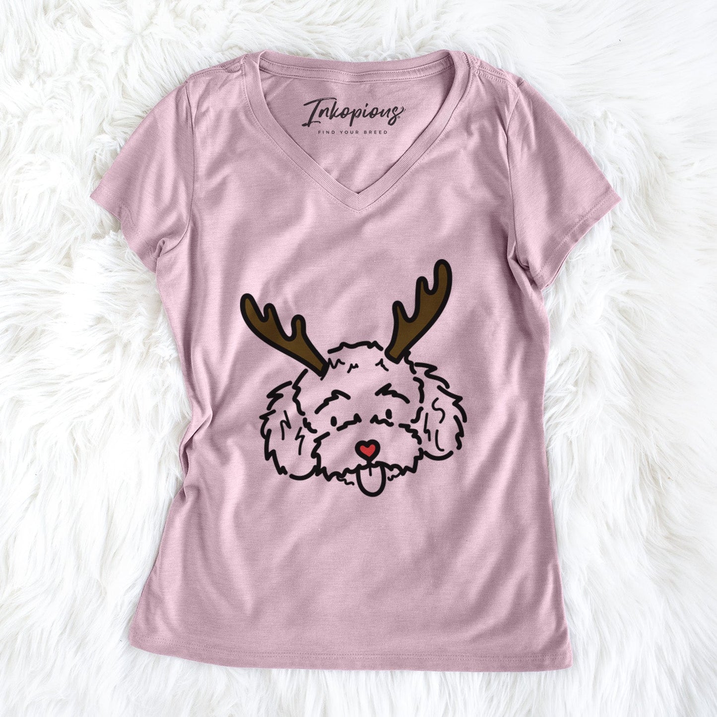 Red Nose Toy Poodle - Ricci - Women's Perfect V-neck Shirt