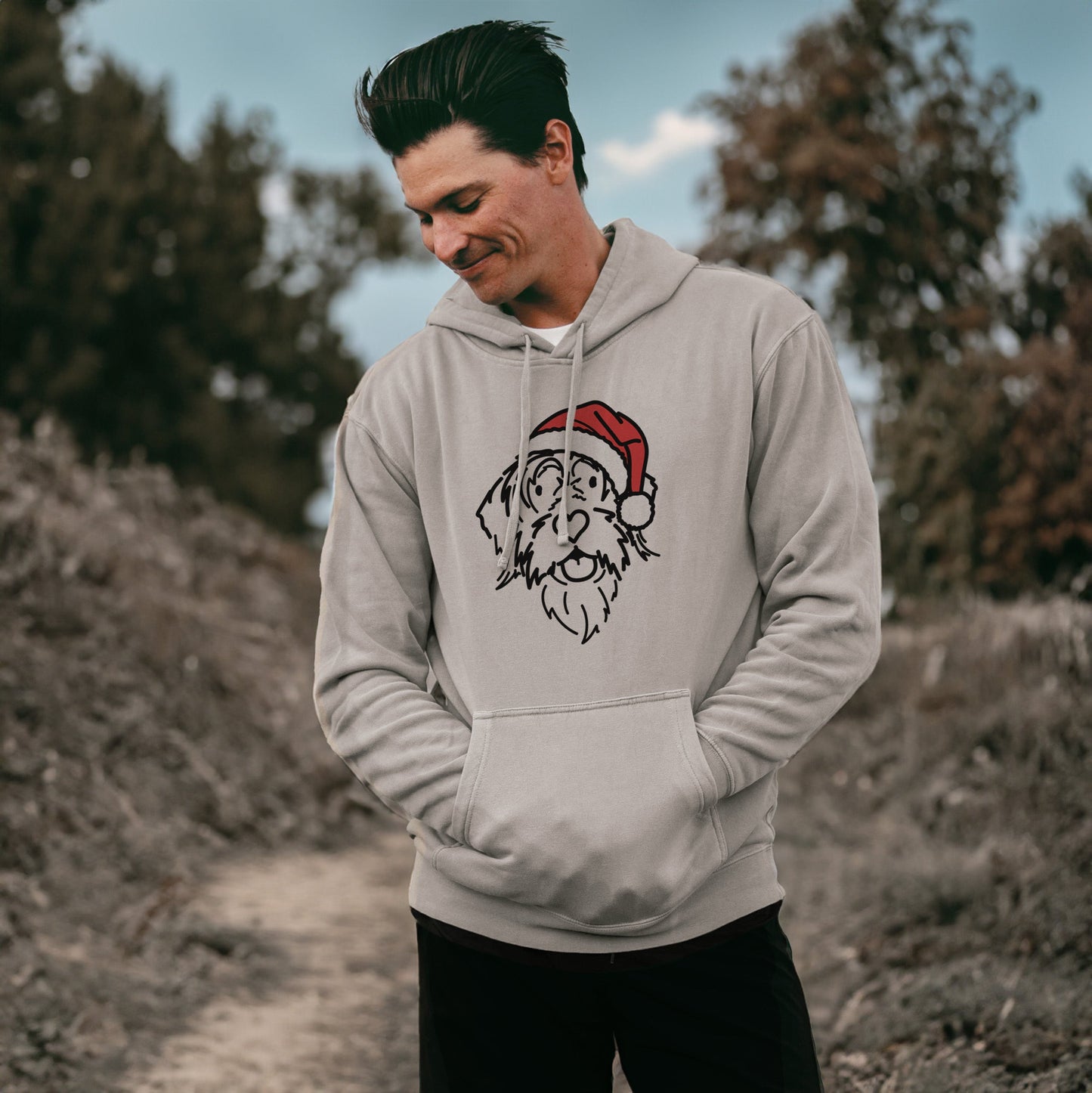 Jolly Wirehaird Pointing Griffon - Gary - Unisex Pigment Dyed Hoodie