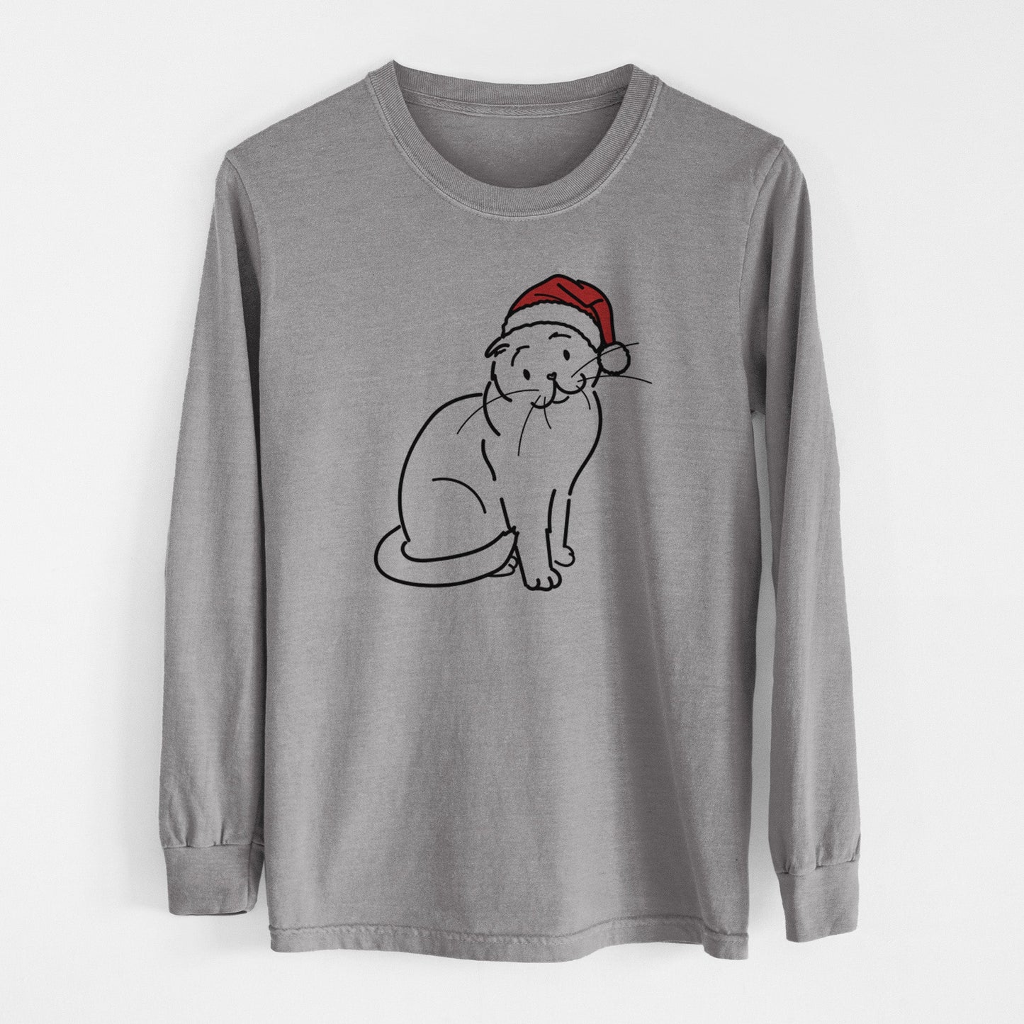 Jolly Scottish Fold Cat - Hank - Heavyweight 100% Cotton Long Sleeve