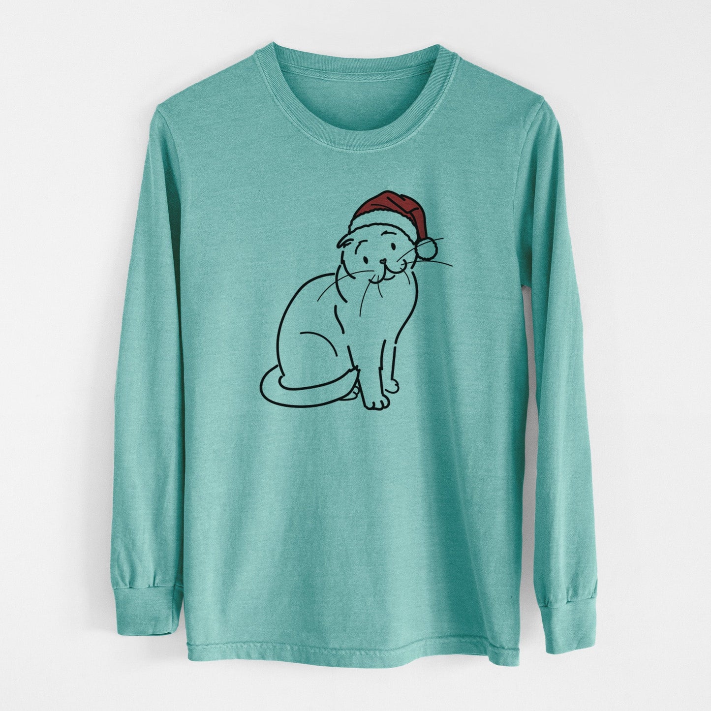 Jolly Scottish Fold Cat - Hank - Heavyweight 100% Cotton Long Sleeve