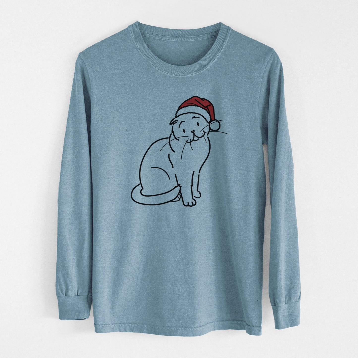 Jolly Scottish Fold Cat - Hank - Heavyweight 100% Cotton Long Sleeve