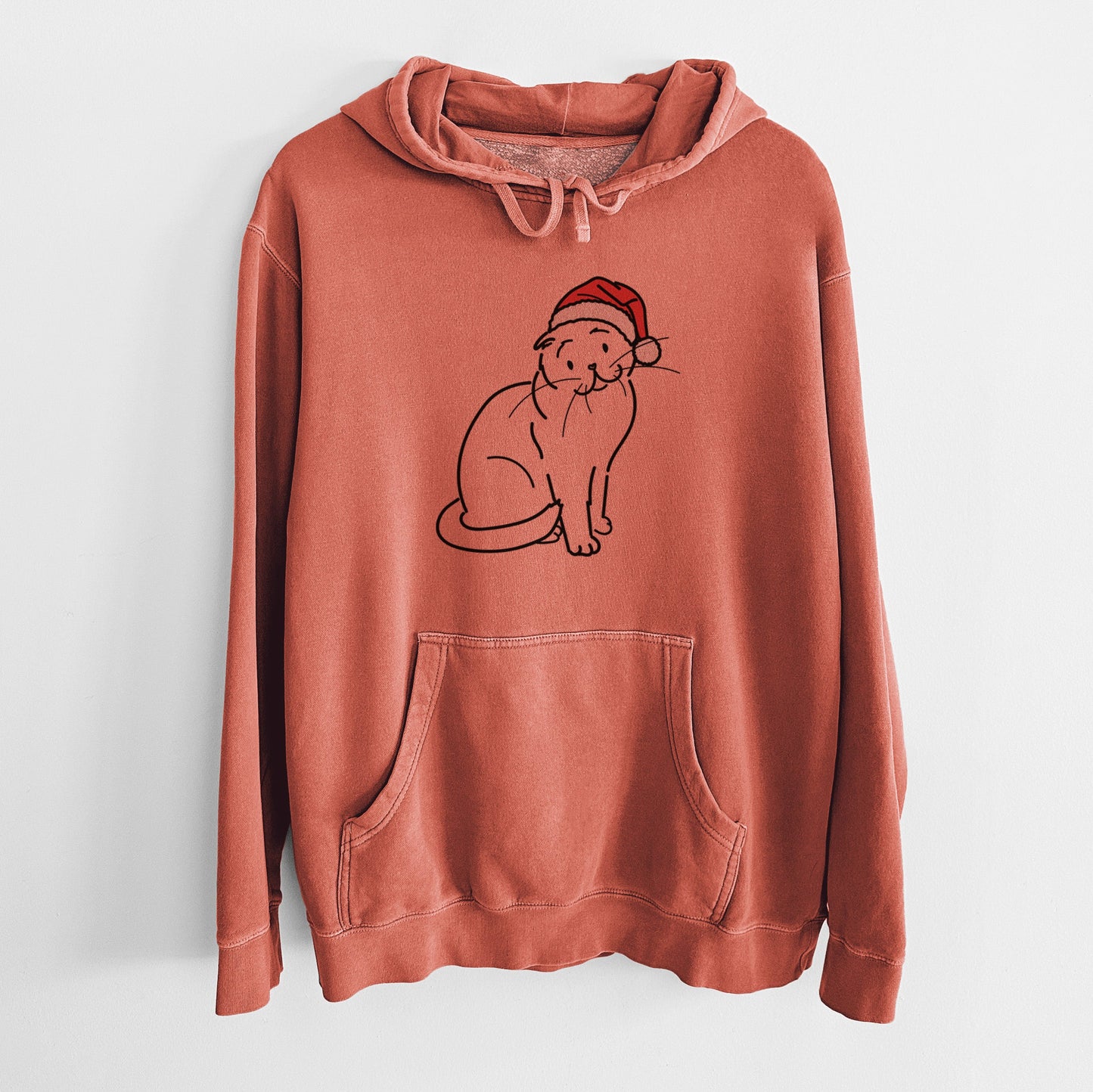 Jolly Scottish Fold Cat - Hank - Unisex Pigment Dyed Hoodie