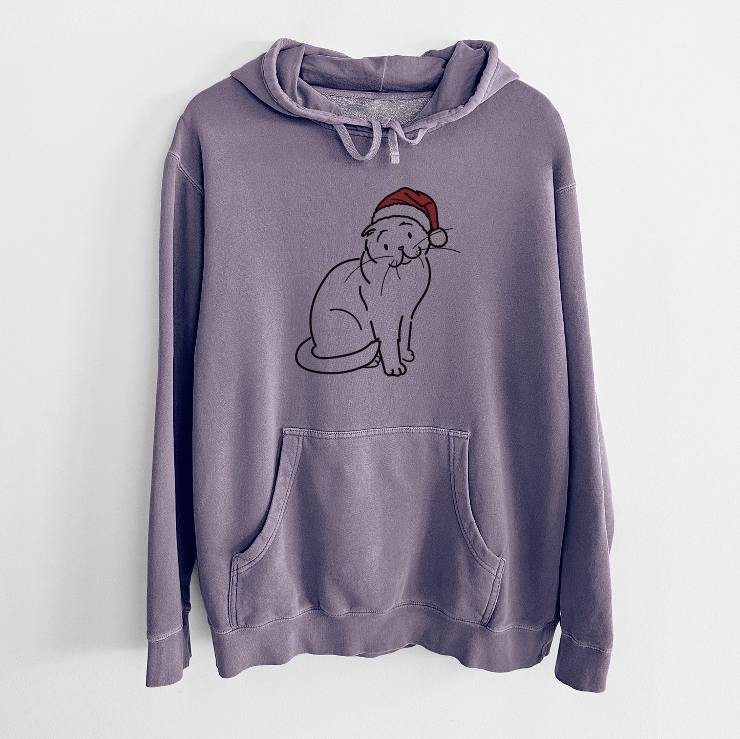 Jolly Scottish Fold Cat - Hank - Unisex Pigment Dyed Hoodie