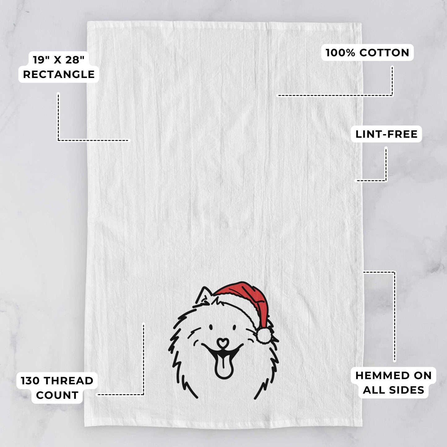 Jolly Samoyed - Johnny - Tea Towel