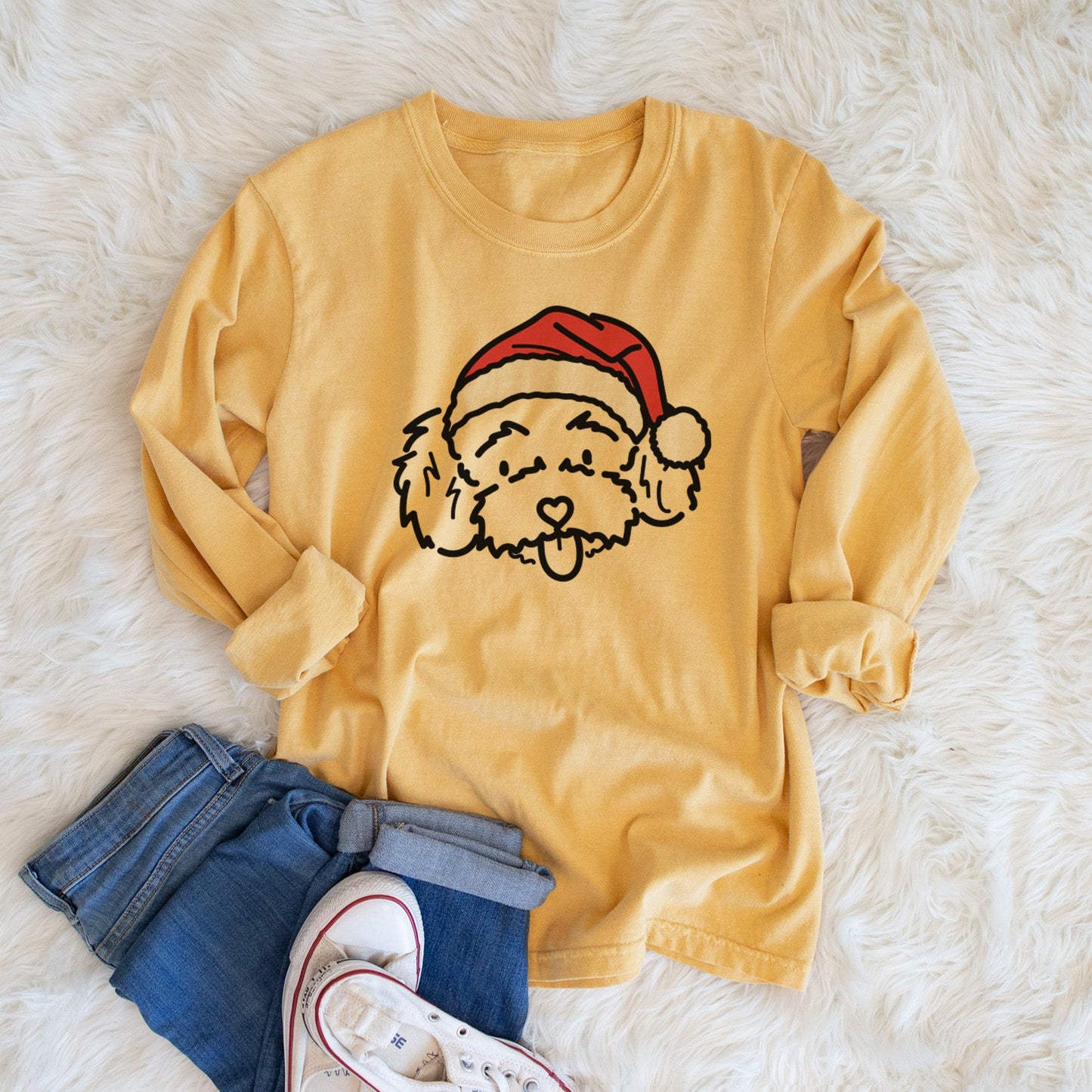 Jolly Toy Poodle - Ricci - Heavyweight 100% Cotton Long Sleeve