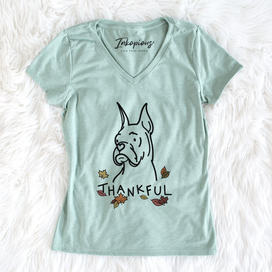 Thankful Rescue Boxer - Billy - Women's Perfect V-neck Shirt