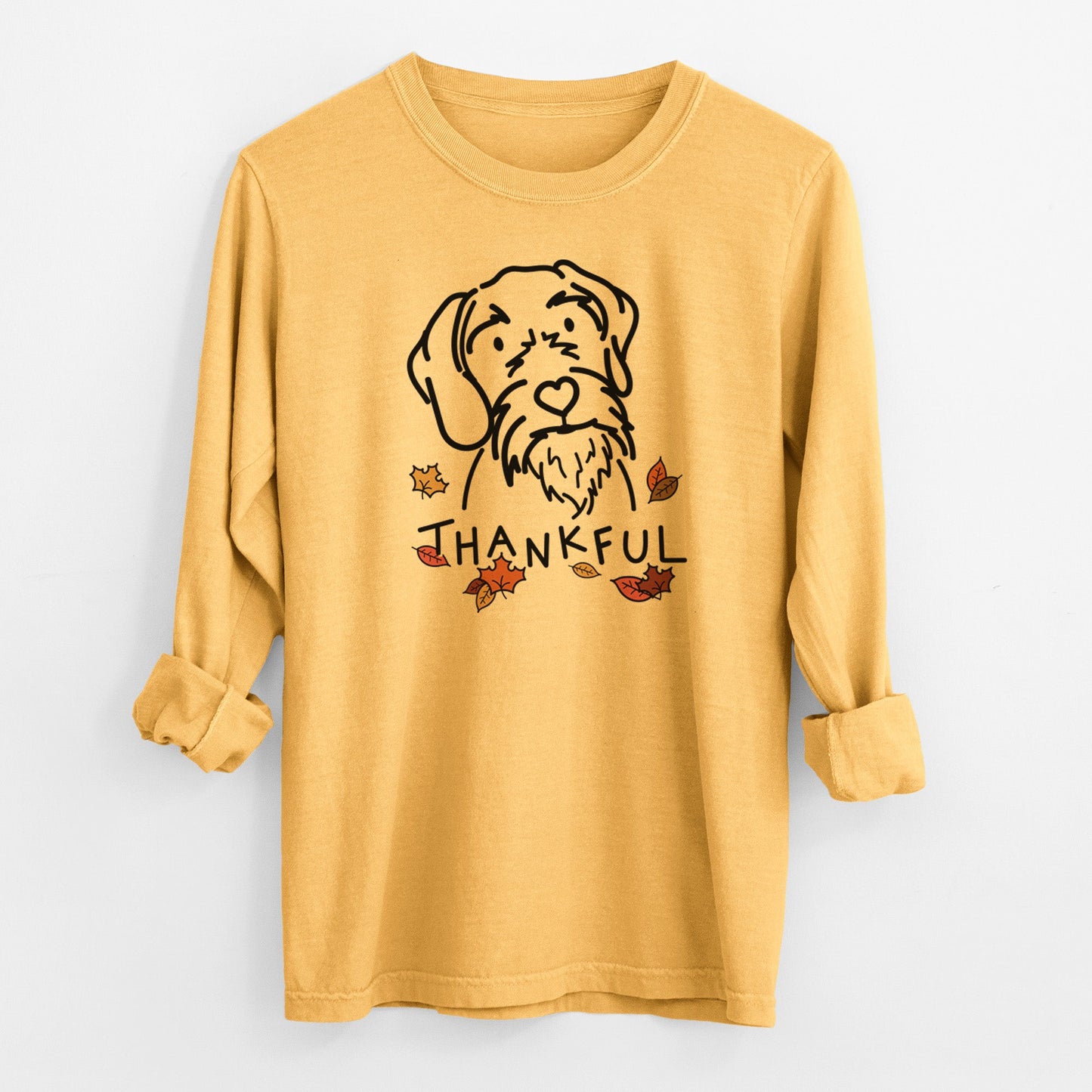 Thankful German Wirehaired Pointer - Buck - Heavyweight 100% Cotton Long Sleeve