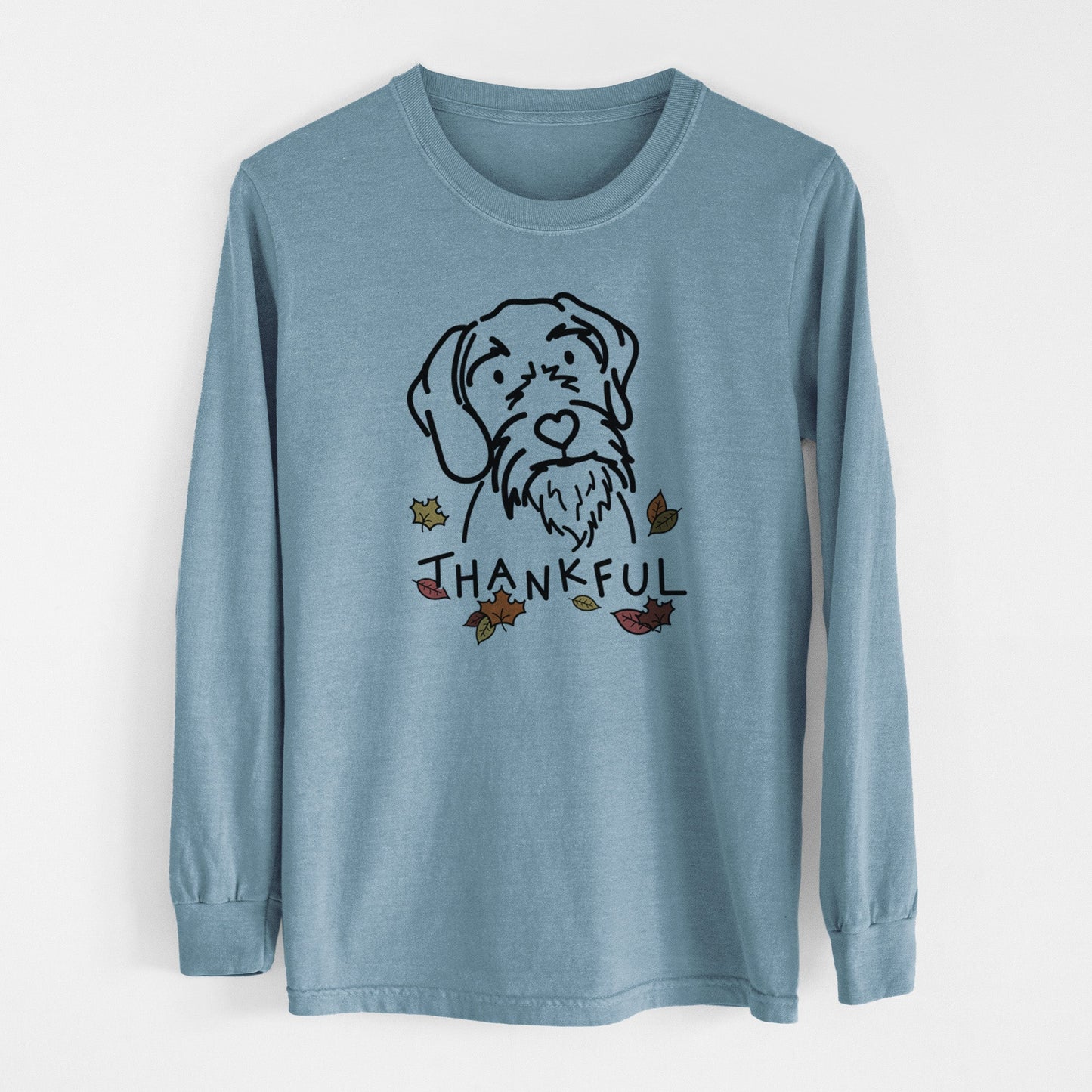 Thankful German Wirehaired Pointer - Buck - Heavyweight 100% Cotton Long Sleeve