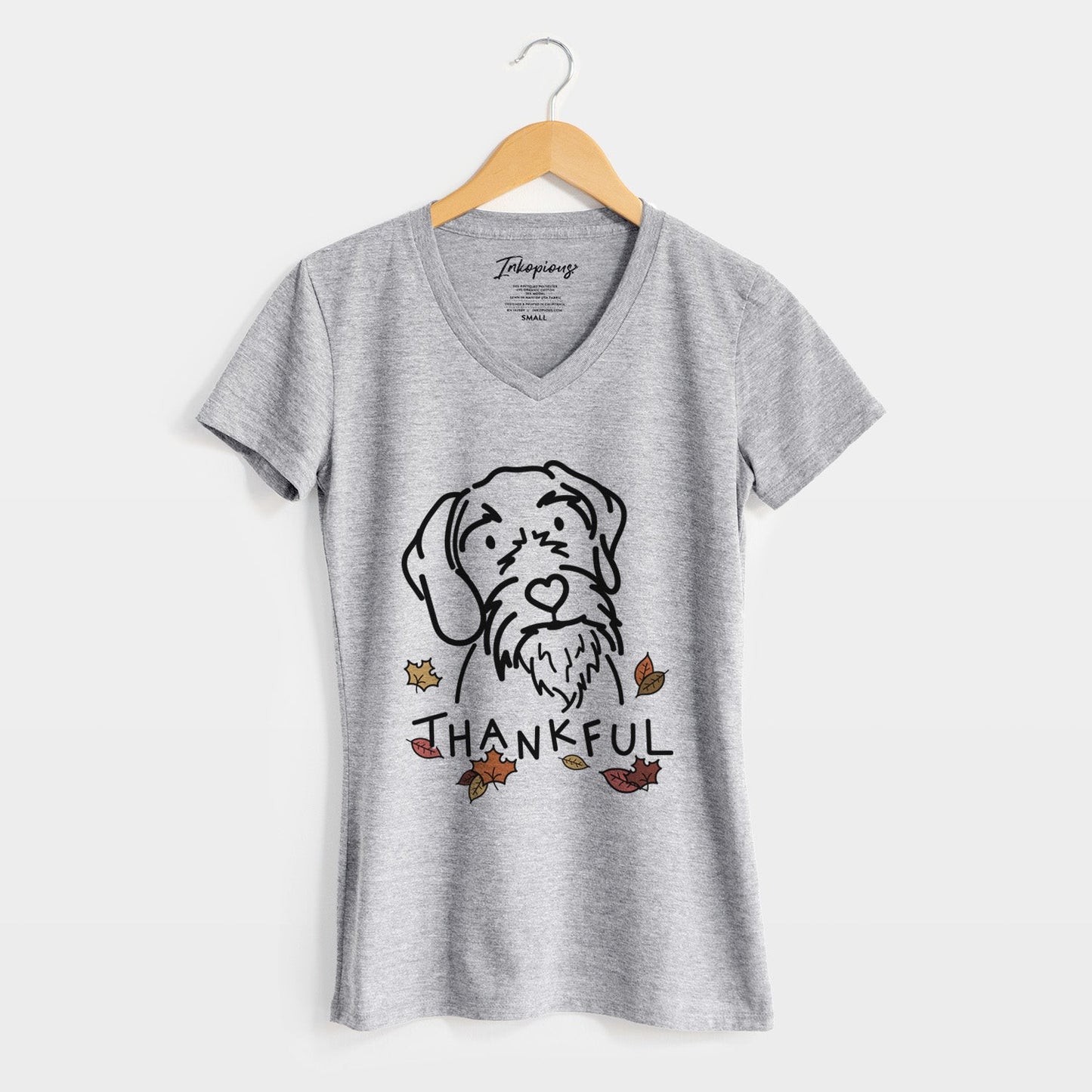 Thankful German Wirehaired Pointer - Buck - Women's Perfect V-neck Shirt