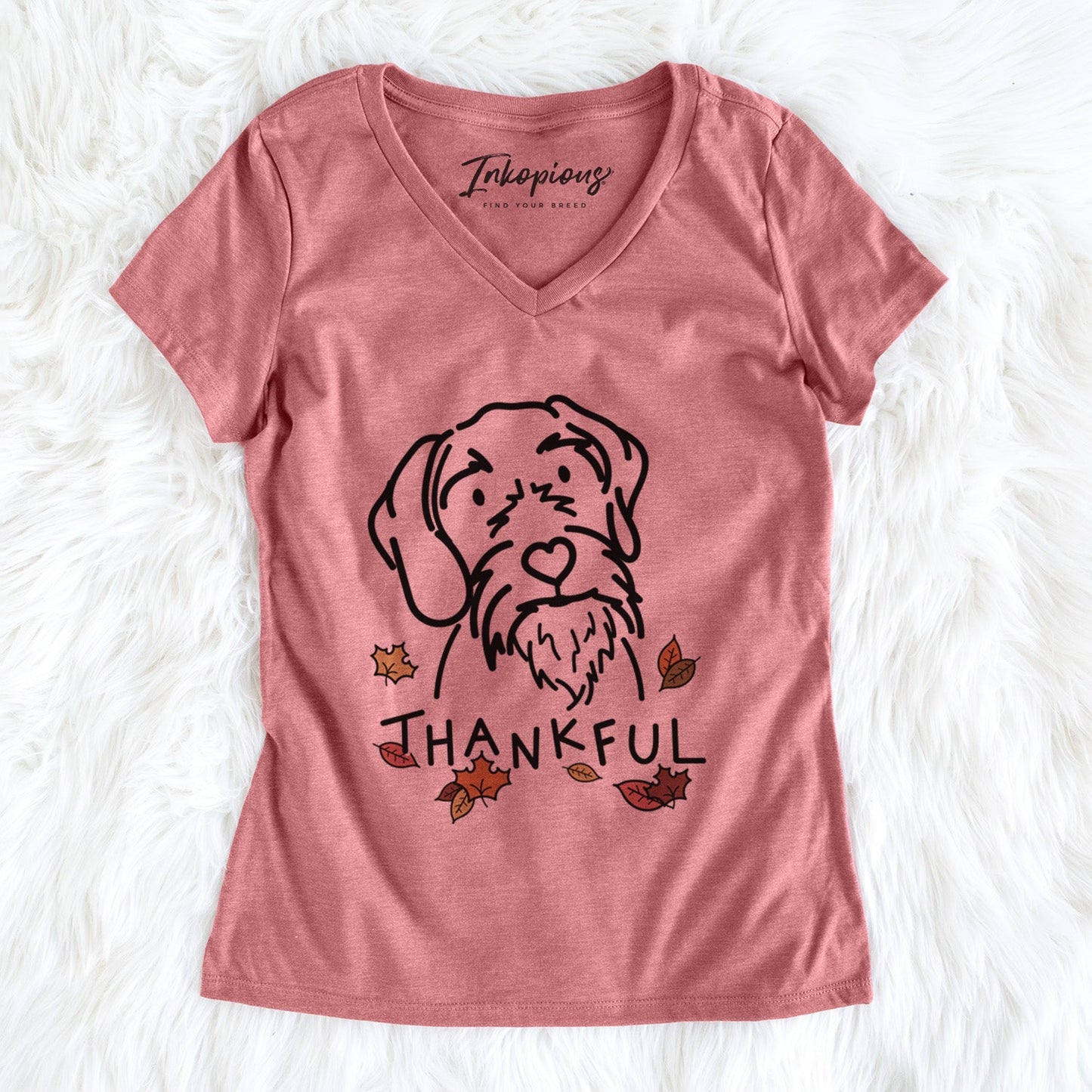 Thankful German Wirehaired Pointer - Buck - Women's Perfect V-neck Shirt