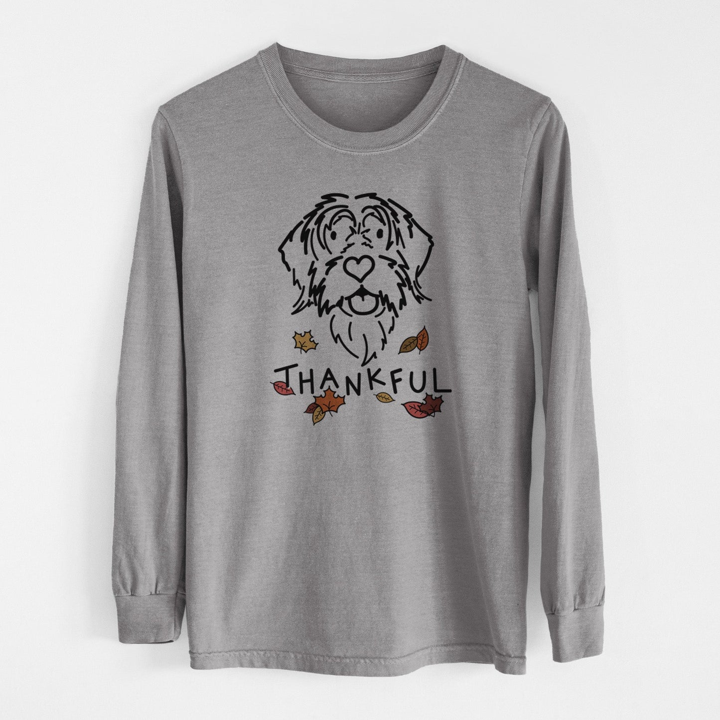 Thankful Wirehaird Pointing Griffon - Gary - Heavyweight 100% Cotton Long Sleeve