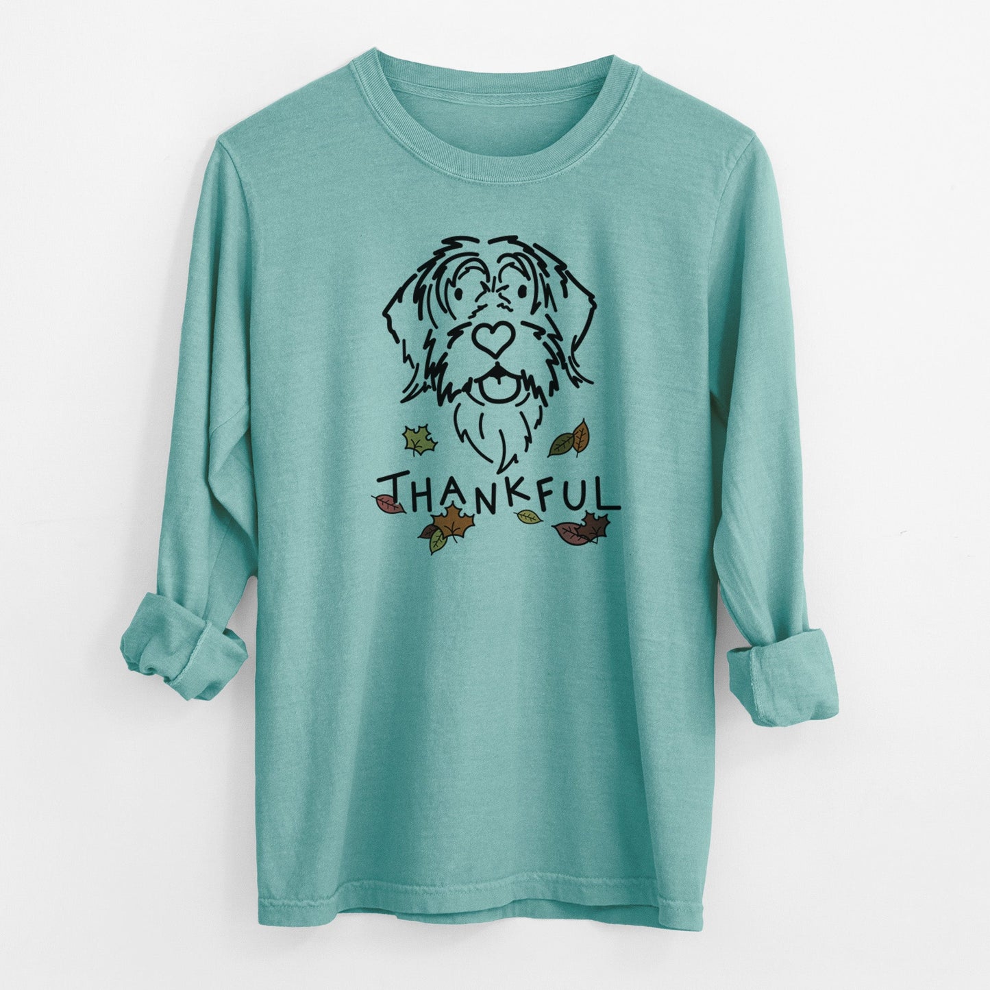 Thankful Wirehaird Pointing Griffon - Gary - Heavyweight 100% Cotton Long Sleeve