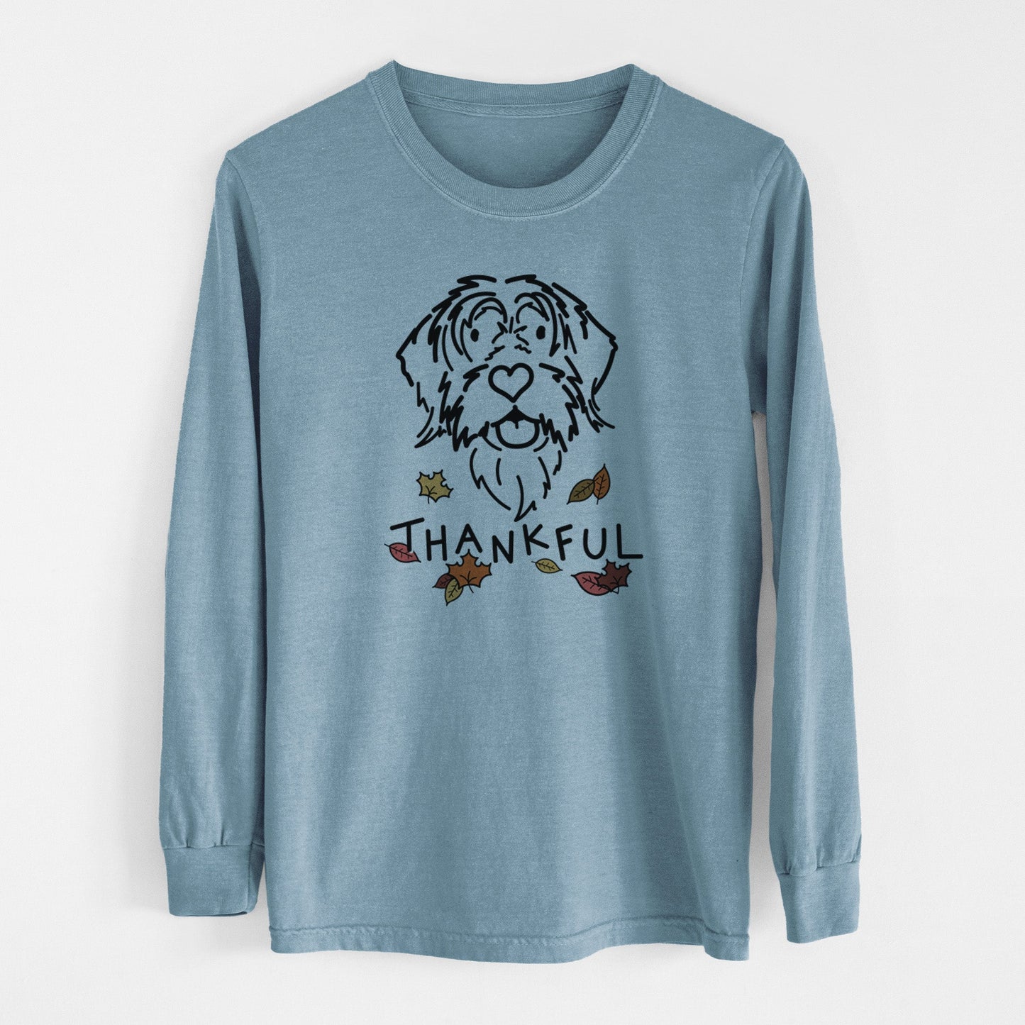 Thankful Wirehaird Pointing Griffon - Gary - Heavyweight 100% Cotton Long Sleeve