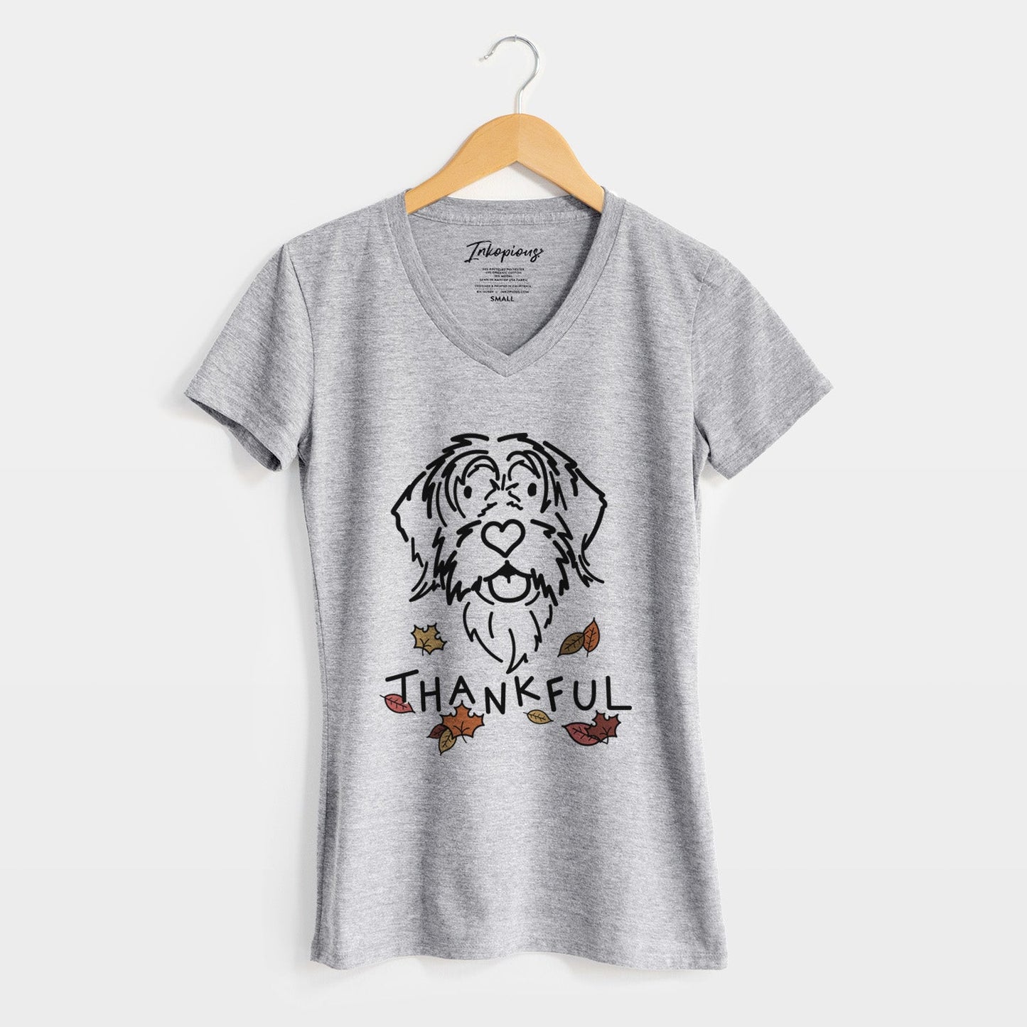 Thankful Wirehaird Pointing Griffon - Gary - Women's Perfect V-neck Shirt