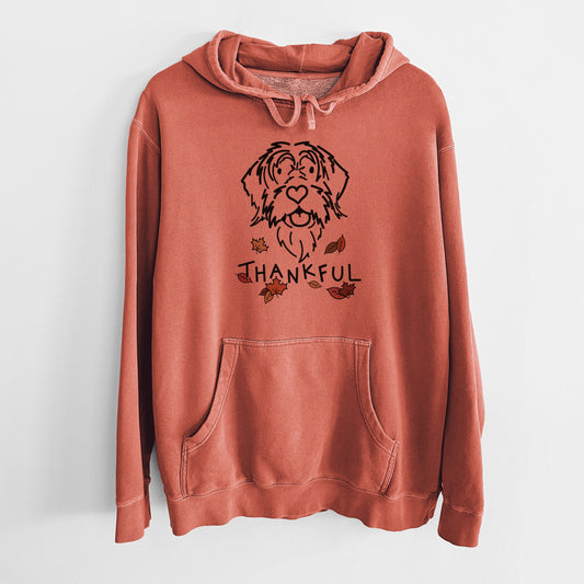 Thankful Wirehaird Pointing Griffon - Gary - Unisex Pigment Dyed Hoodie
