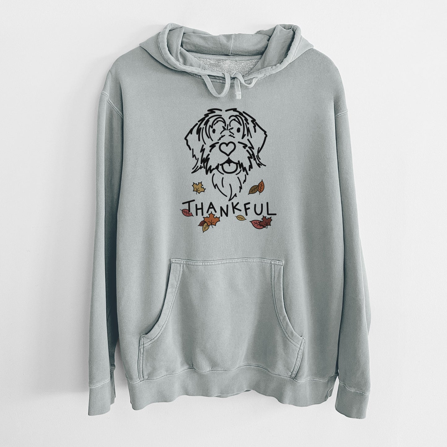 Thankful Wirehaird Pointing Griffon - Gary - Unisex Pigment Dyed Hoodie