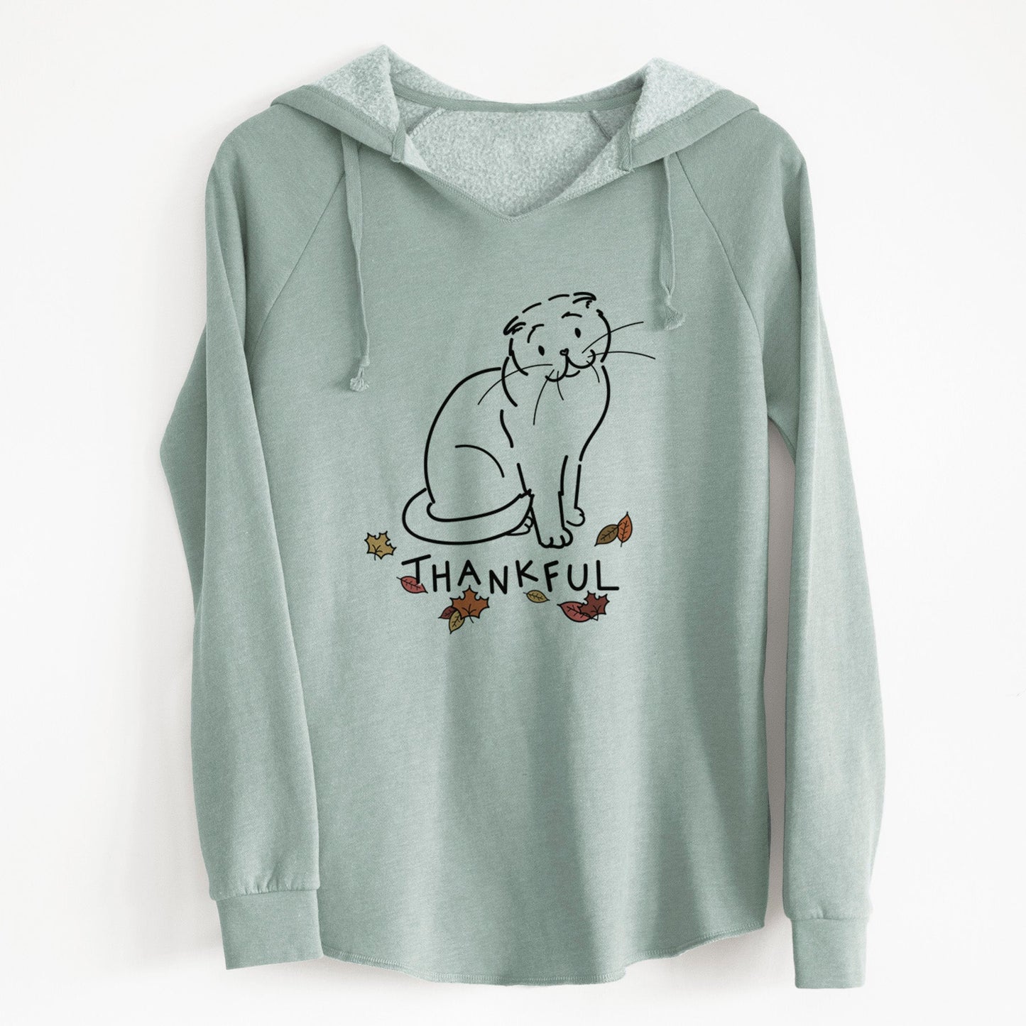 Thankful Scottish Fold Cat - Hank - Cali Wave Hooded Sweatshirt