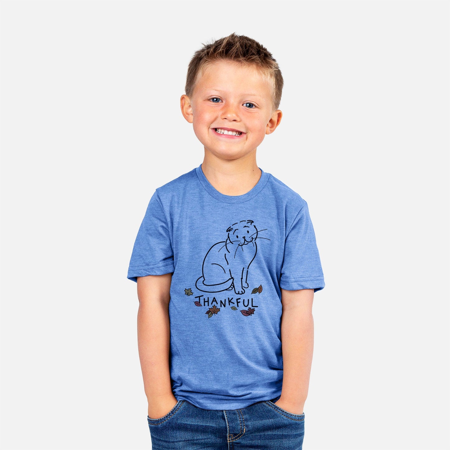 Thankful Scottish Fold Cat - Hank - Kids/Youth/Toddler Shirt