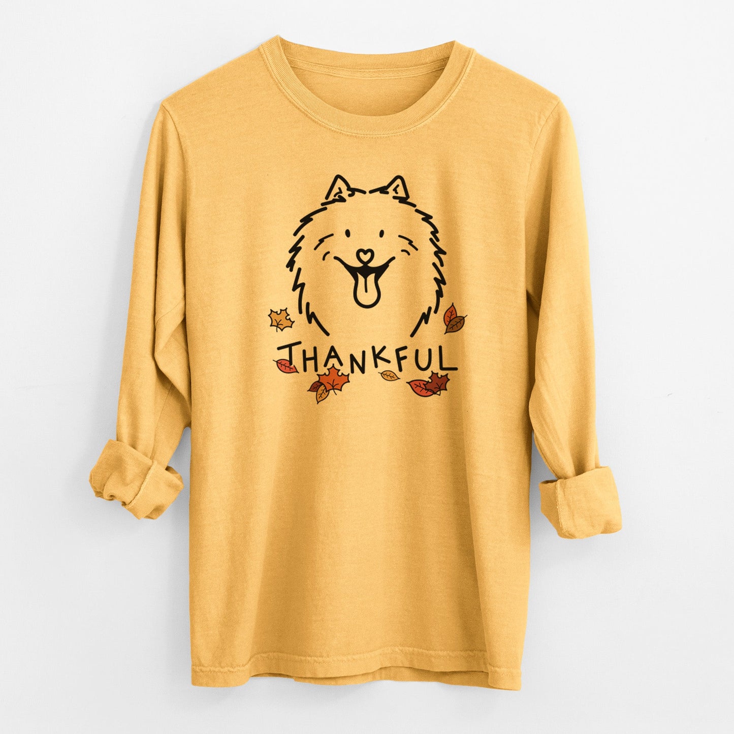 Thankful Samoyed - Johnny - Heavyweight 100% Cotton Long Sleeve