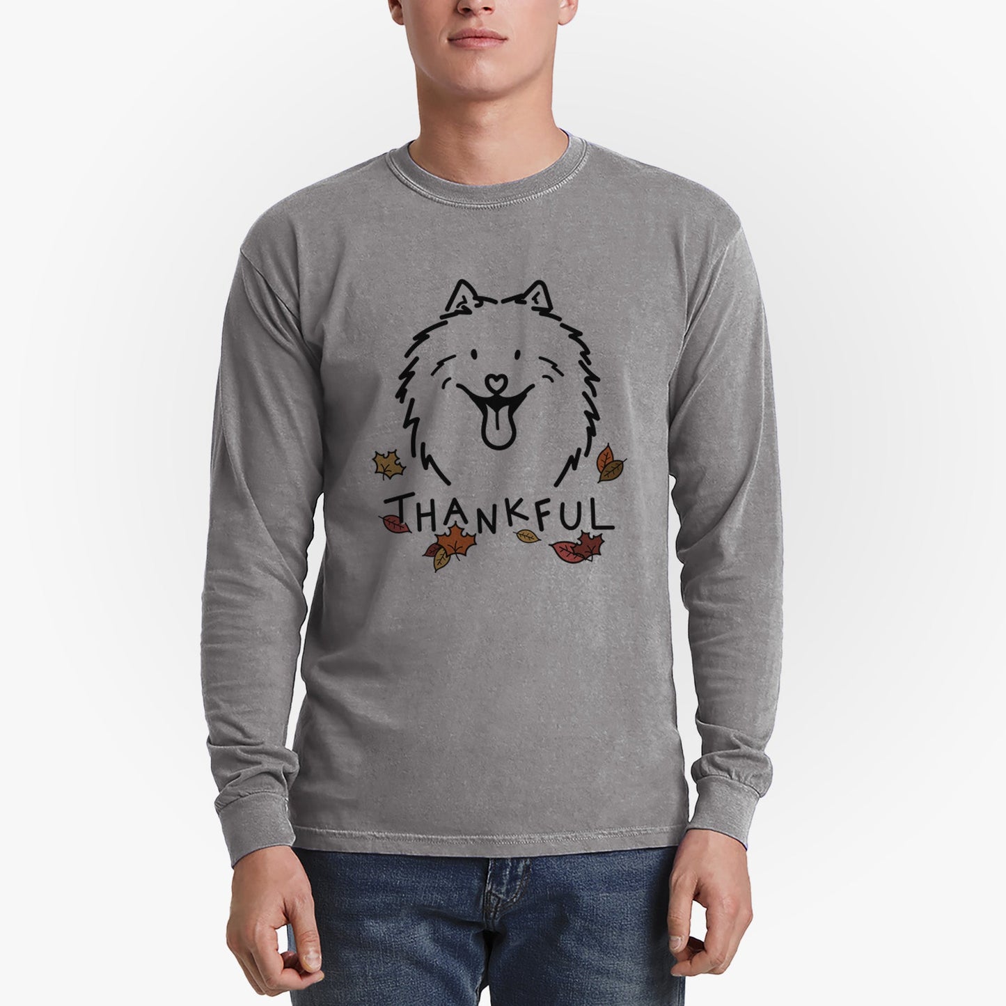 Thankful Samoyed - Johnny - Heavyweight 100% Cotton Long Sleeve