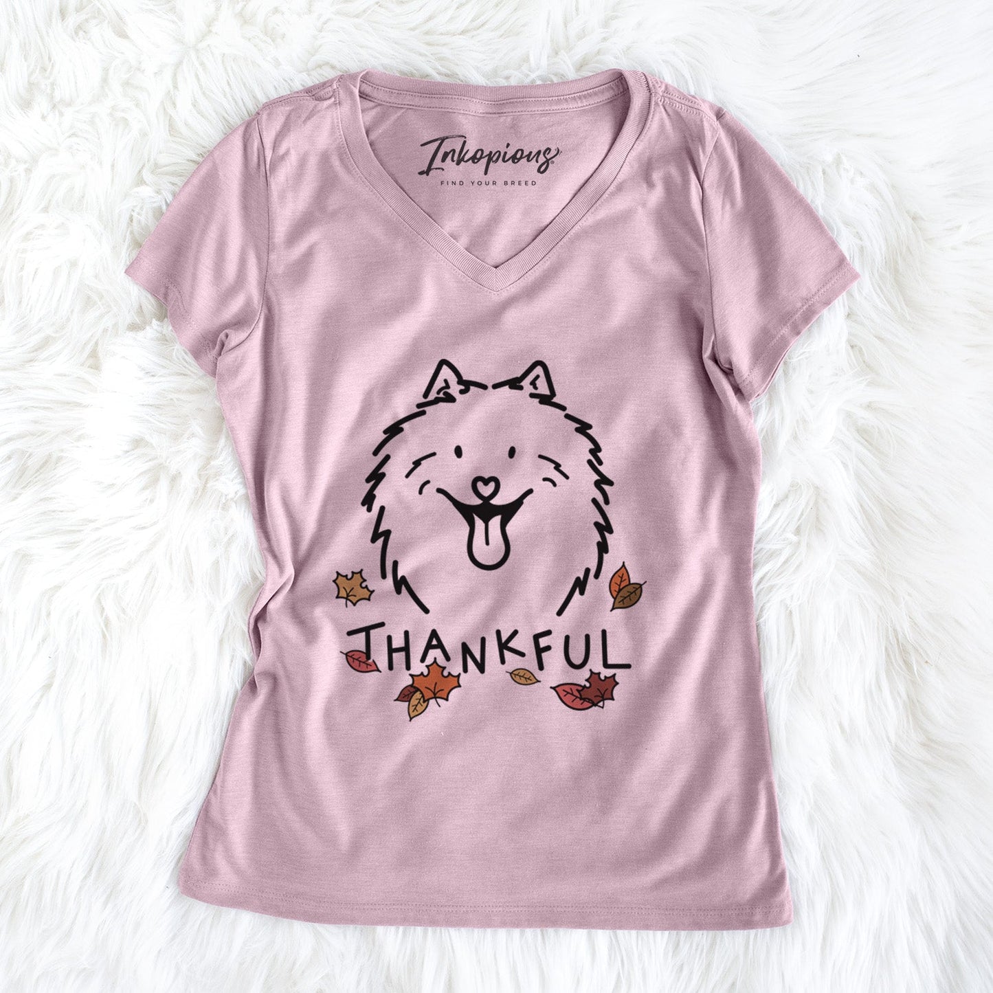 Thankful Samoyed - Johnny - Women's Perfect V-neck Shirt