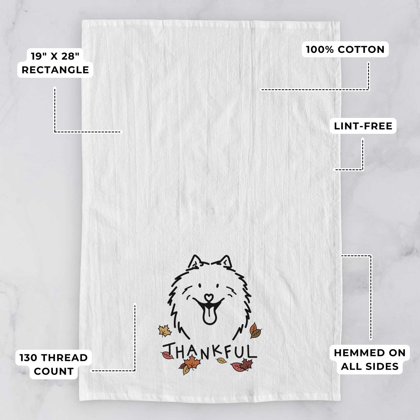 Thankful Samoyed - Johnny - Tea Towel